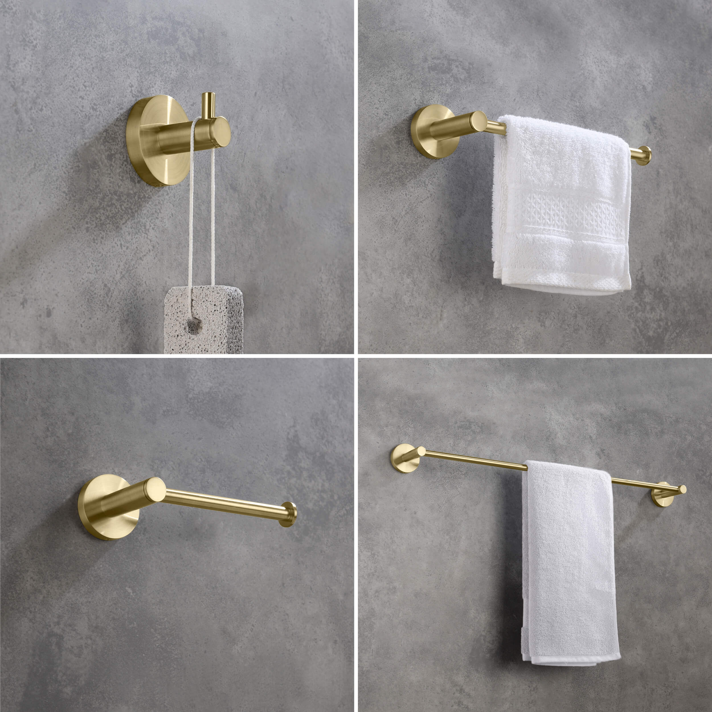 Circular 5-Piece Bathroom Hardware Set - C-KBA14-5
