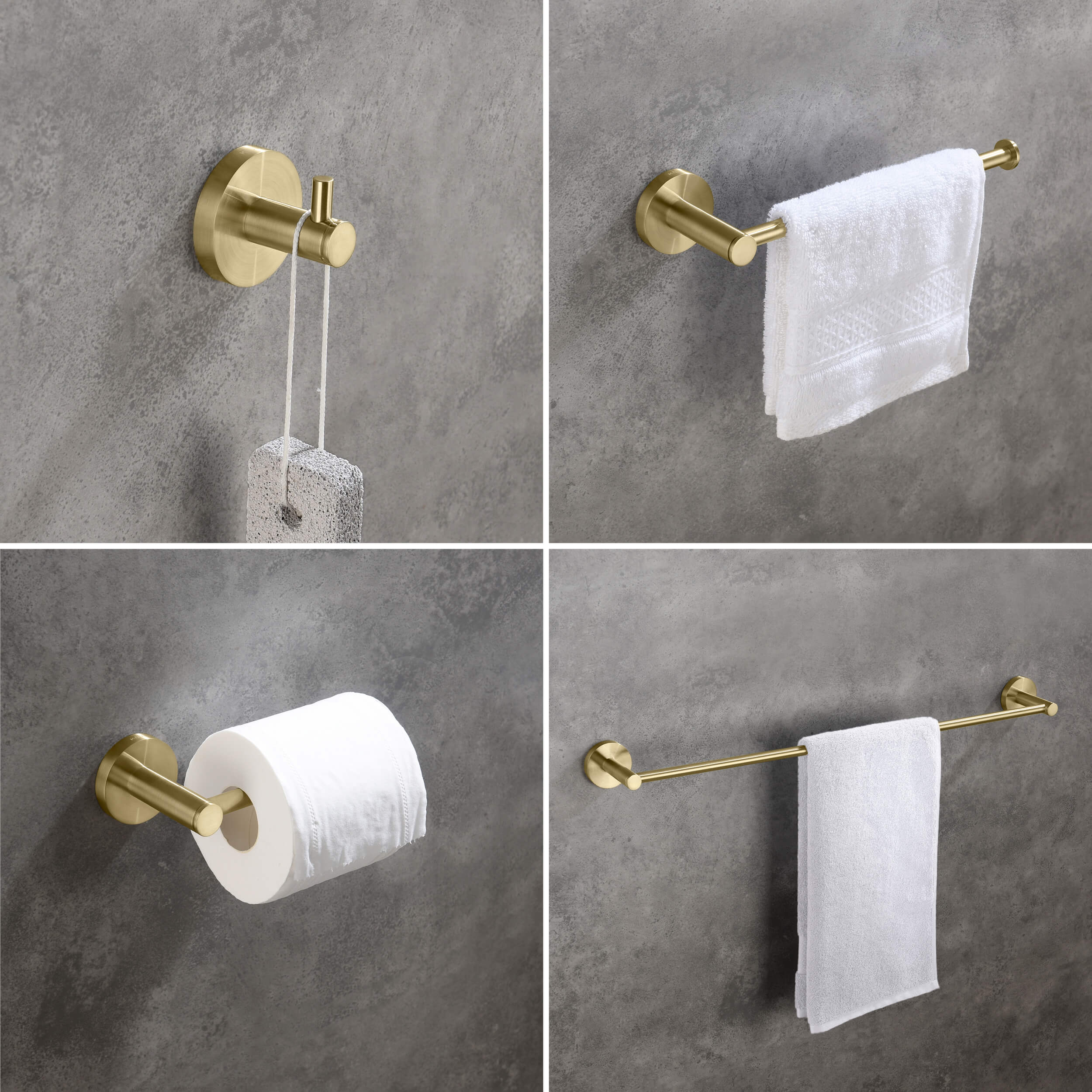 Circular 5-Piece Bathroom Hardware Set - C-KBA14-5
