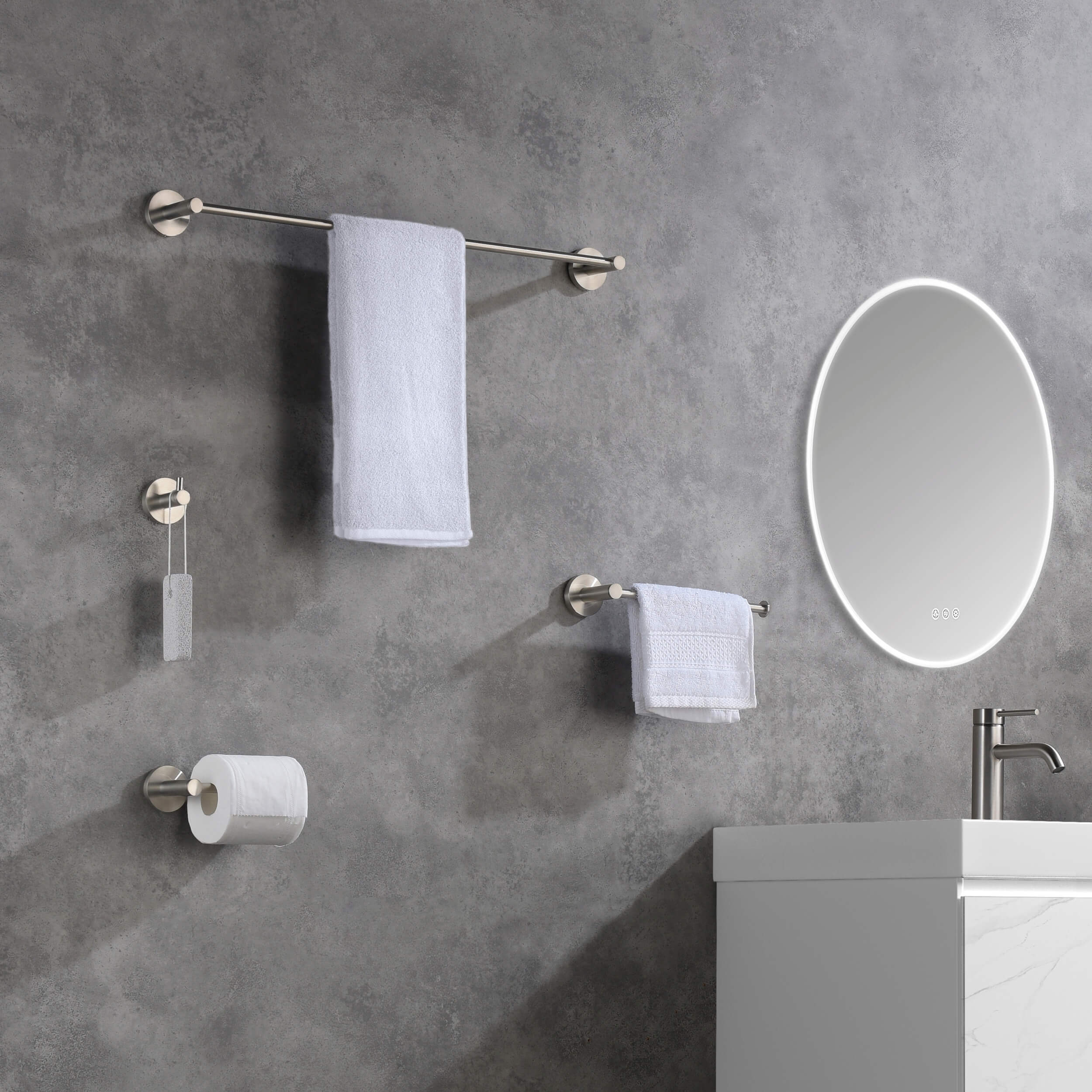 Circular 5-Piece Bathroom Hardware Set - C-KBA14-5