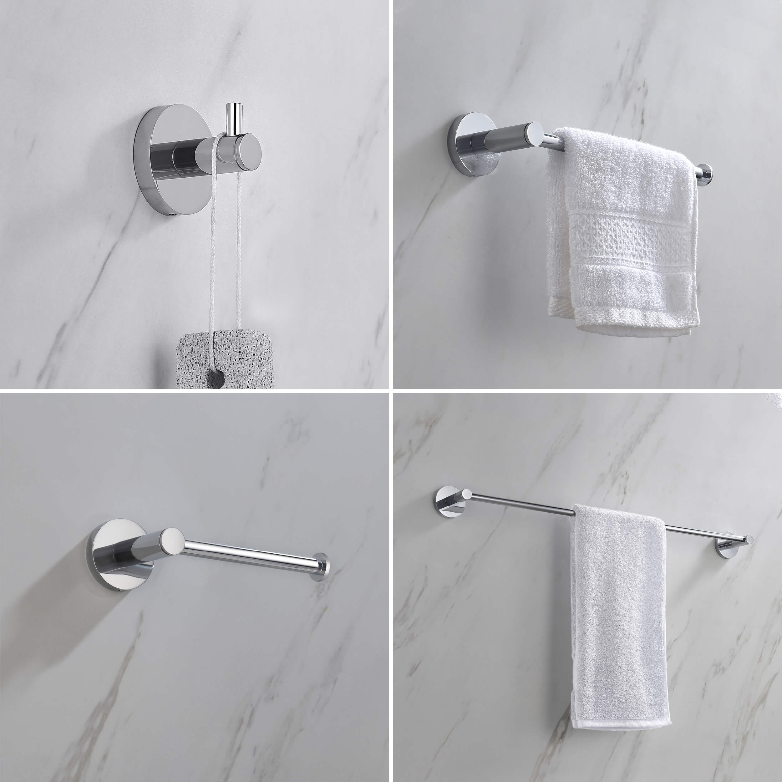 Circular 5-Piece Bathroom Hardware Set - C-KBA14-5