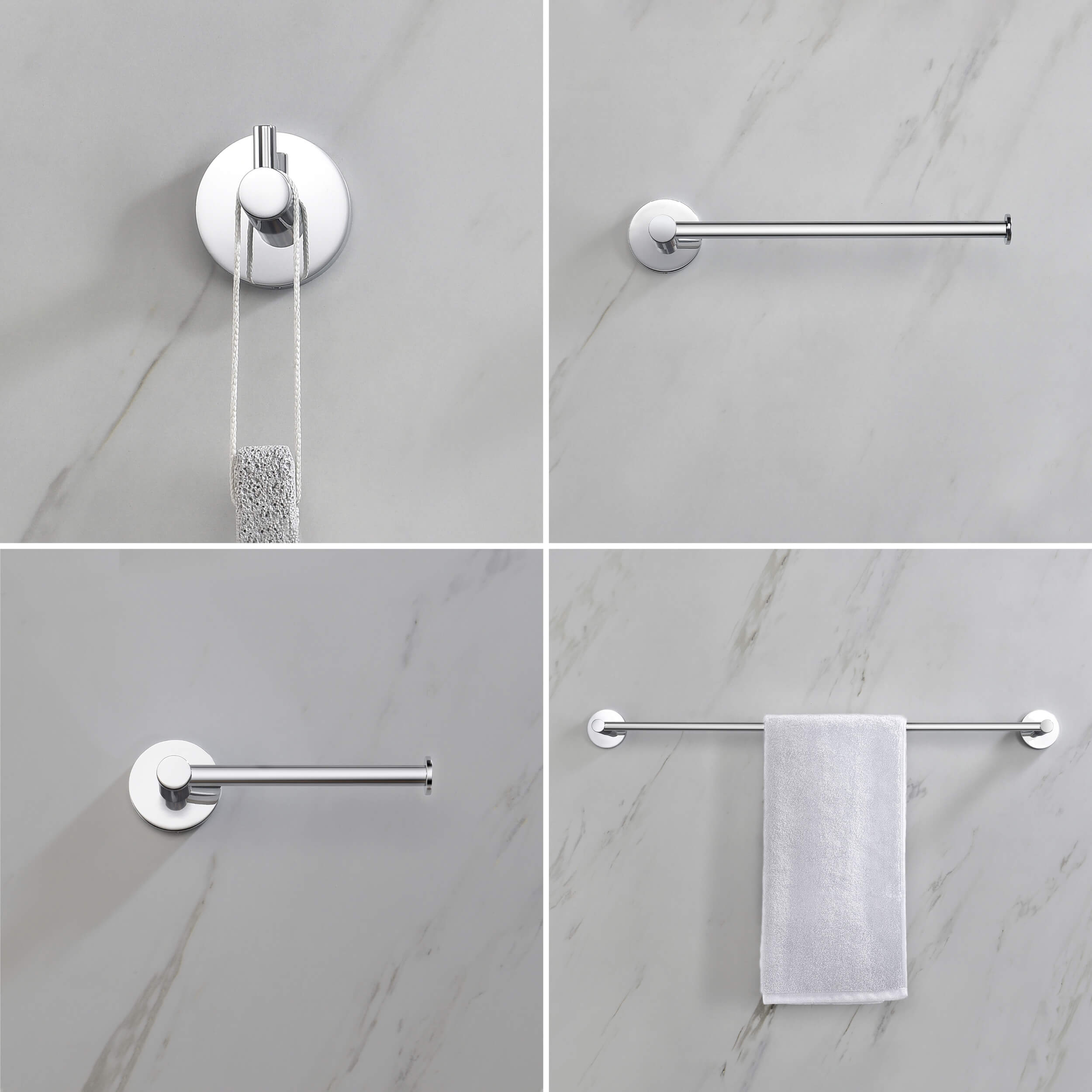 Circular 5-Piece Bathroom Hardware Set - C-KBA14-5