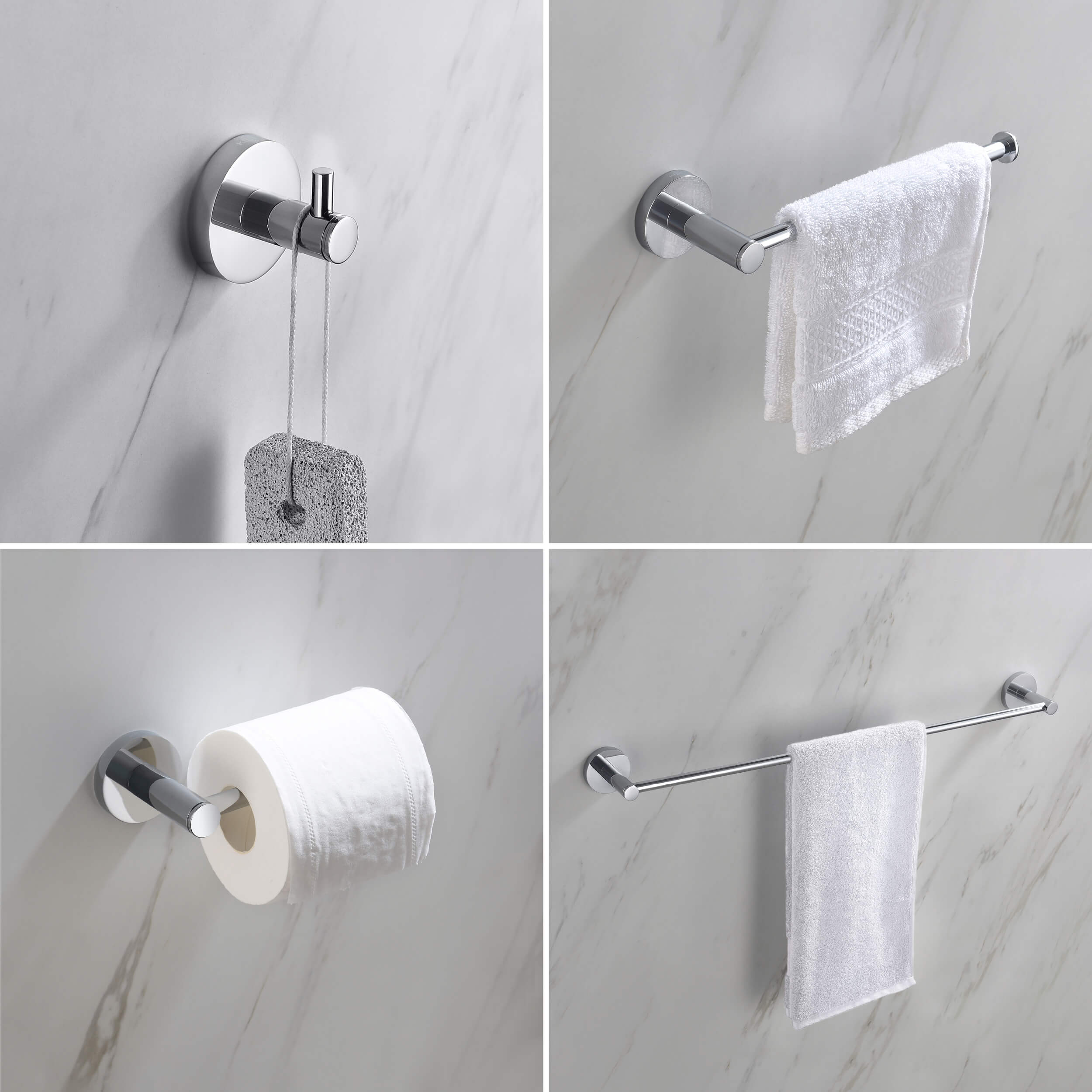 Circular 5-Piece Bathroom Hardware Set - C-KBA14-5