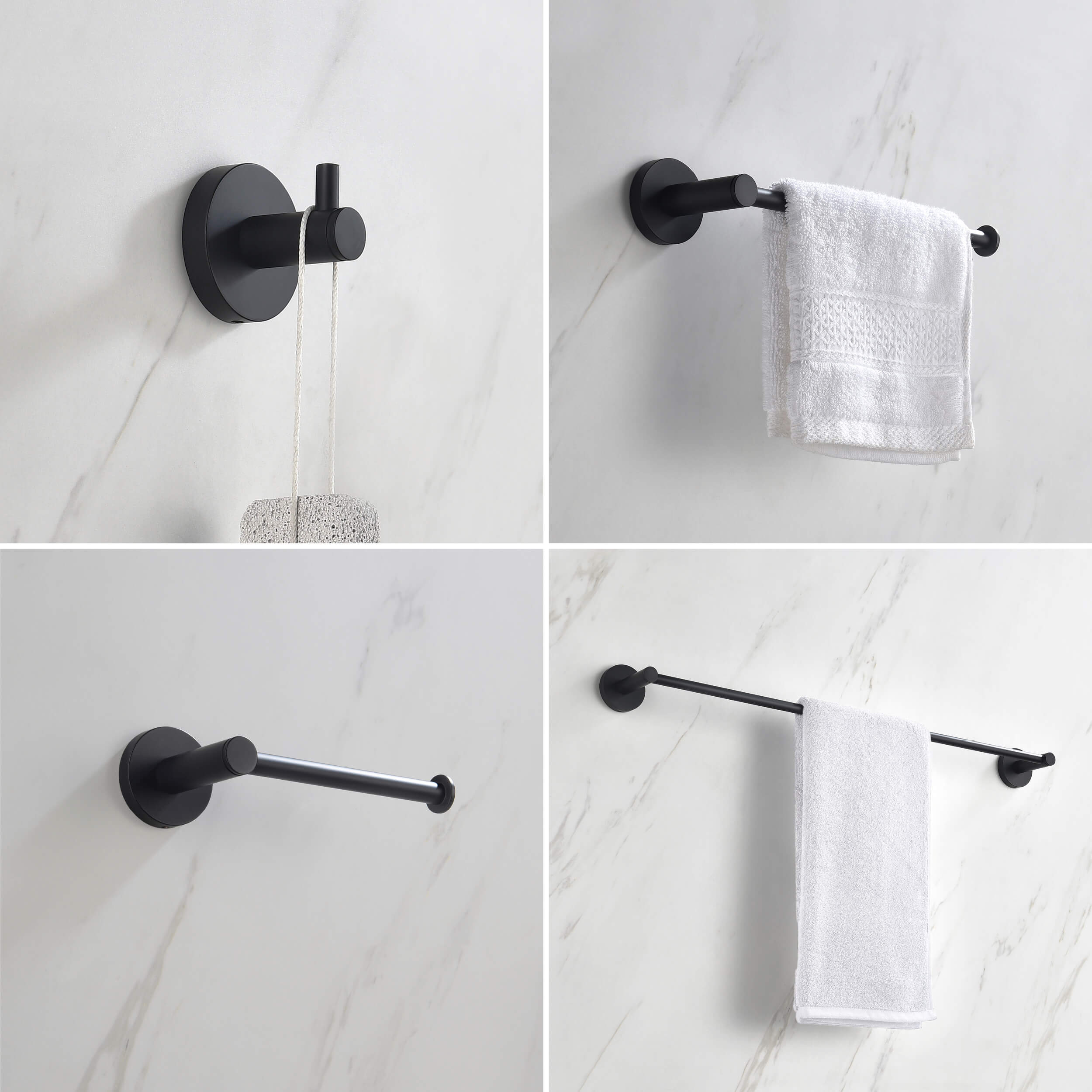 Circular 5-Piece Bathroom Hardware Set - C-KBA14-5