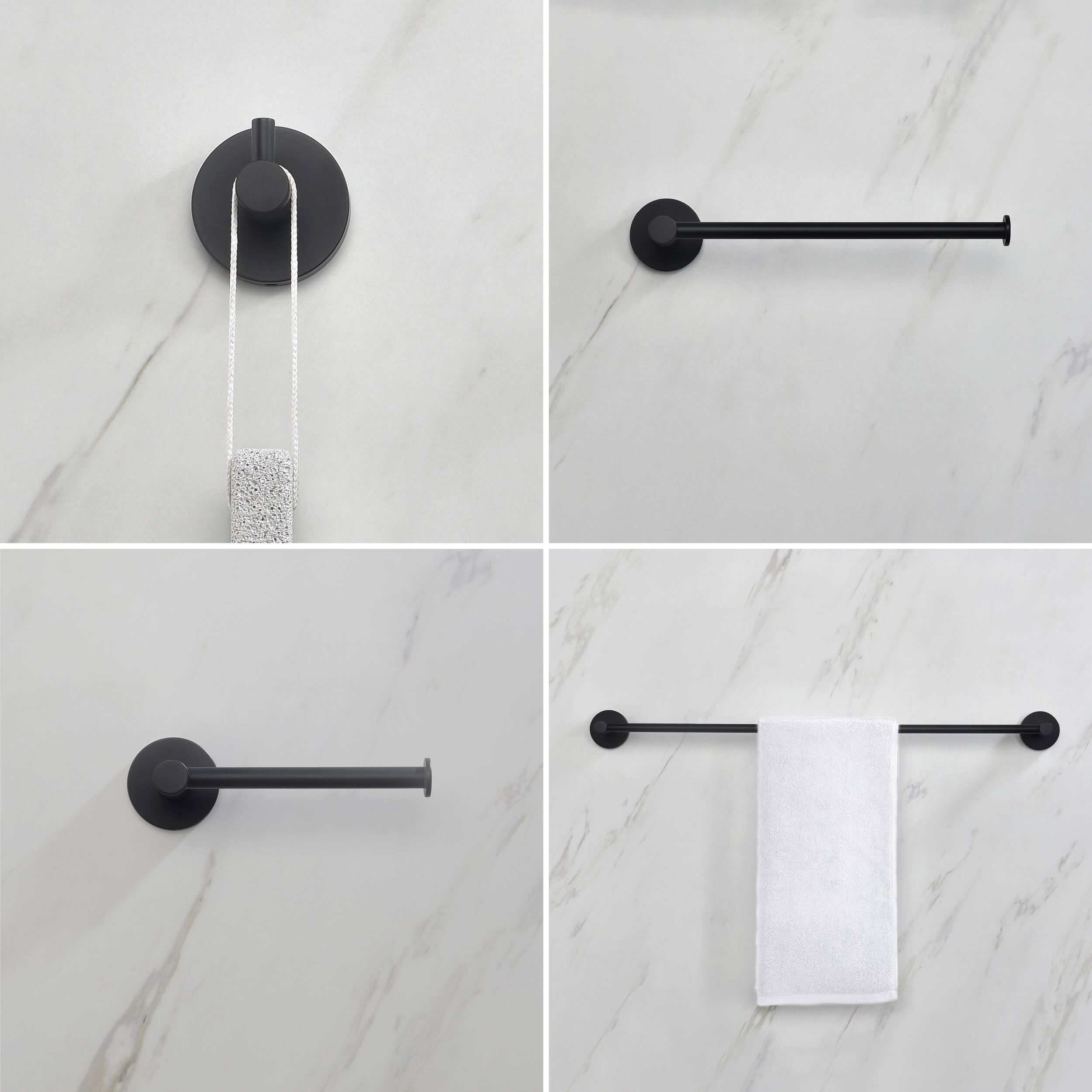 Circular 5-Piece Bathroom Hardware Set - C-KBA14-5