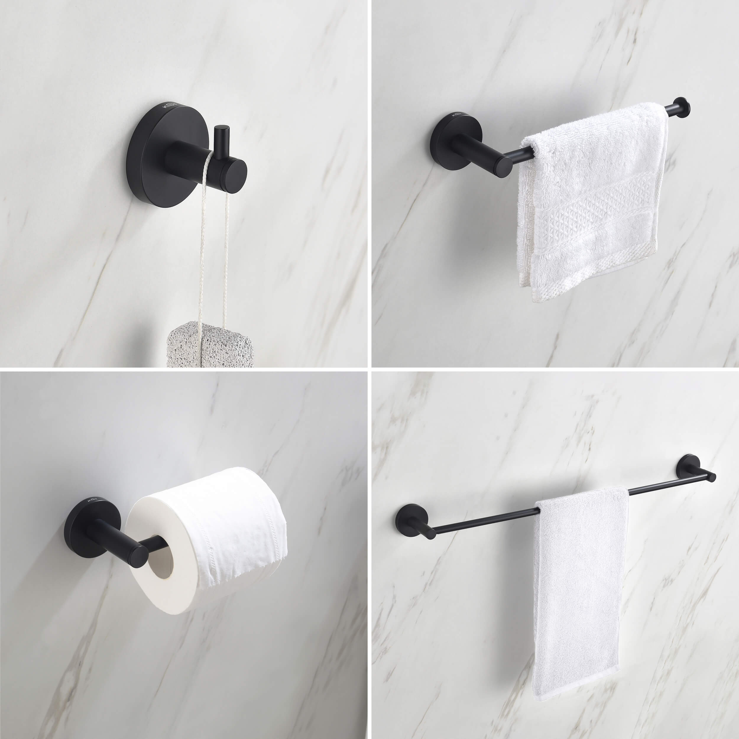 Circular 5-Piece Bathroom Hardware Set - C-KBA14-5