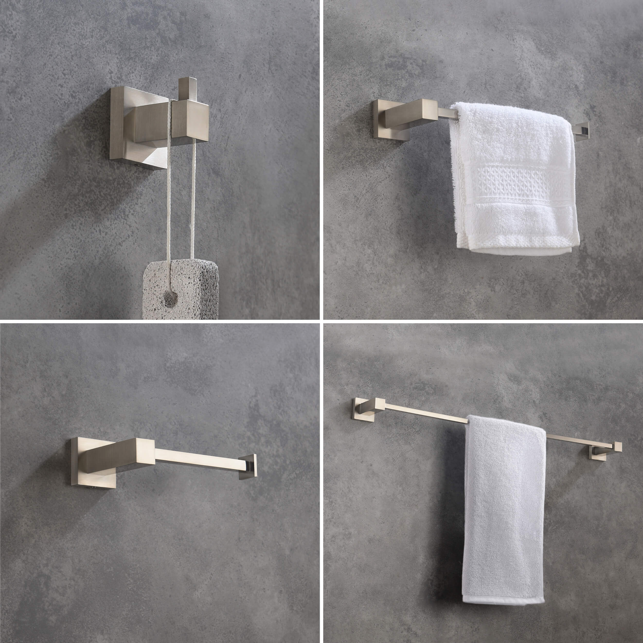 Cube 5-Piece Bathroom Hardware Set - C-KBA15-5
