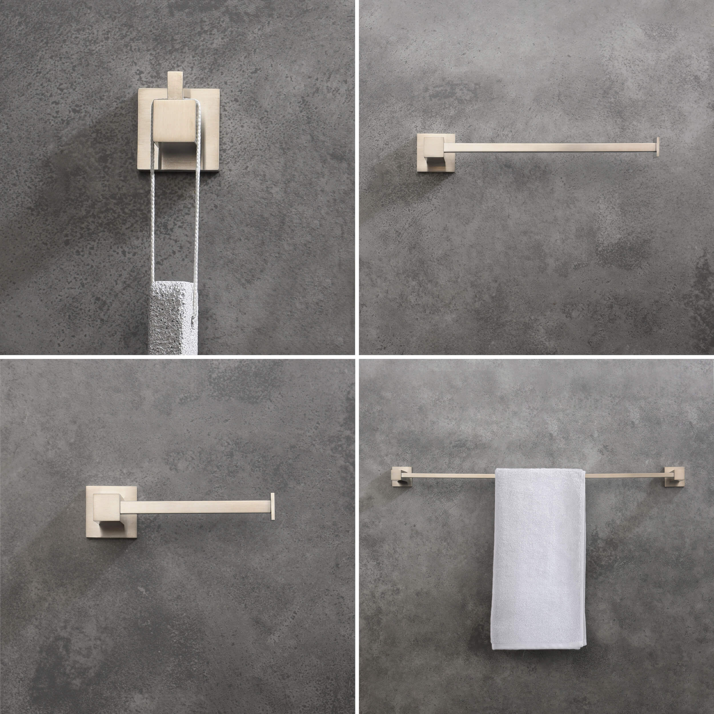 Cube 5-Piece Bathroom Hardware Set - C-KBA15-5