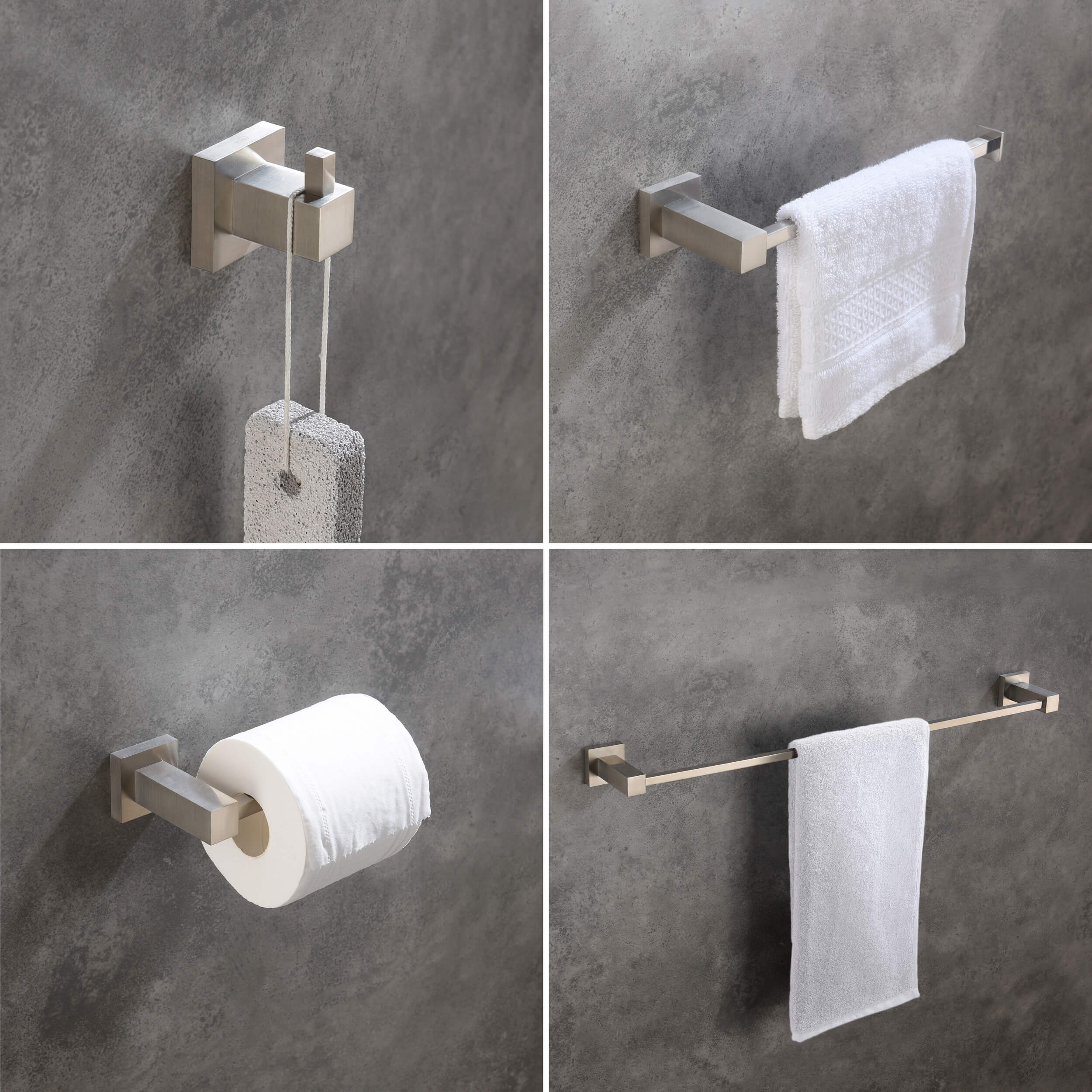 Cube 5-Piece Bathroom Hardware Set - C-KBA15-5