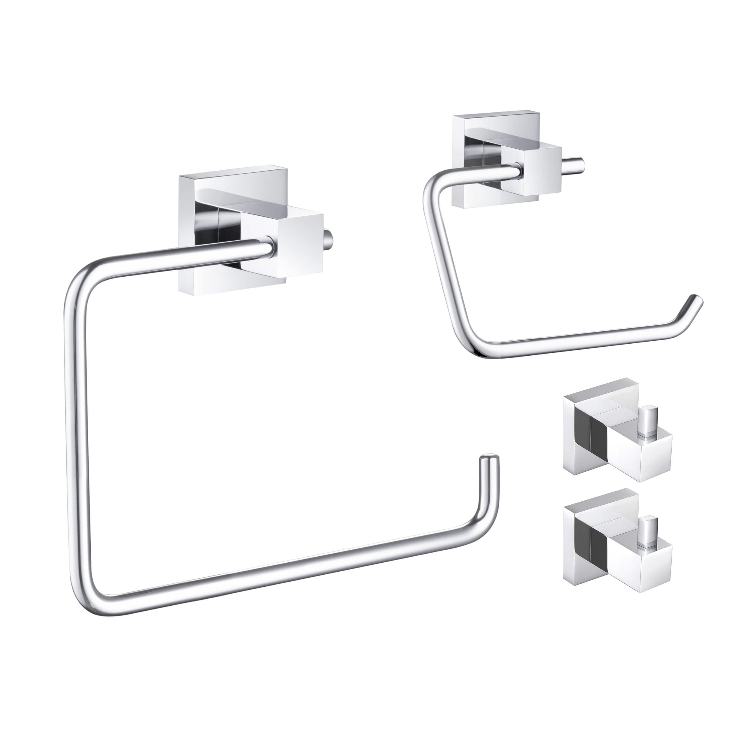 Cube 4-Piece Bathroom Hardware Set - C-KBA15-4-2