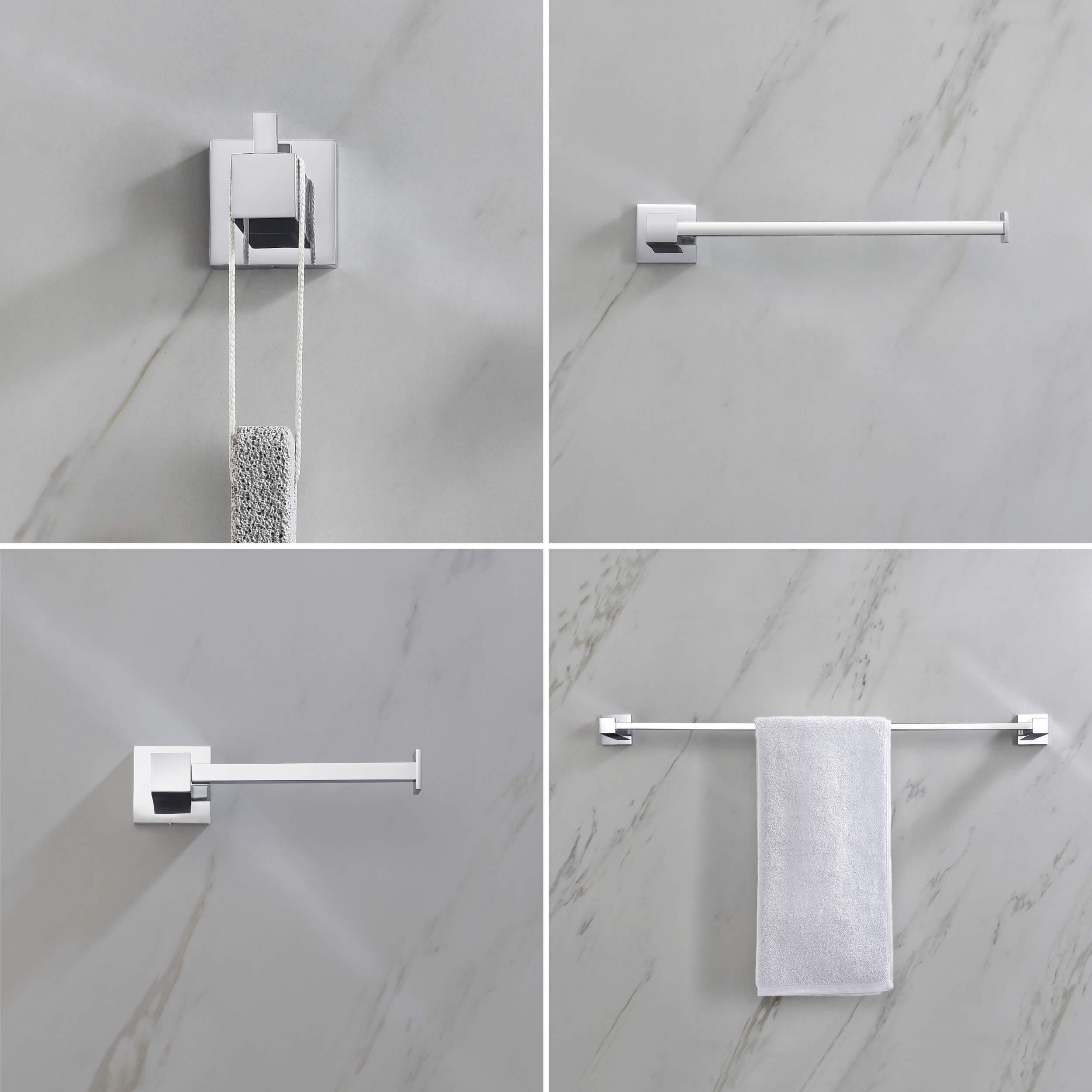 Cube 5-Piece Bathroom Hardware Set - C-KBA15-5