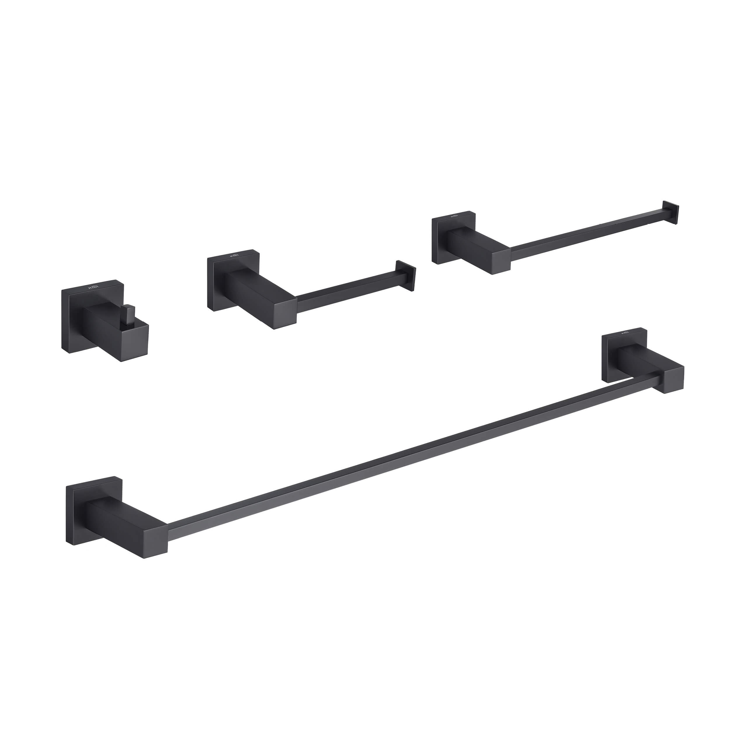 Cube 4-Piece Bathroom Hardware Set - C-KBA15-4