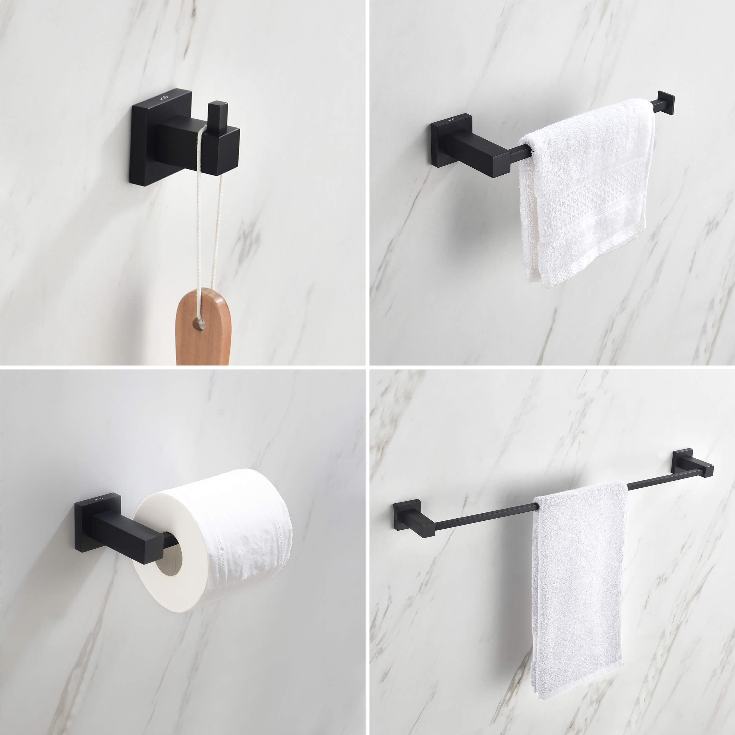 Cube 5-Piece Bathroom Hardware Set - C-KBA15-5