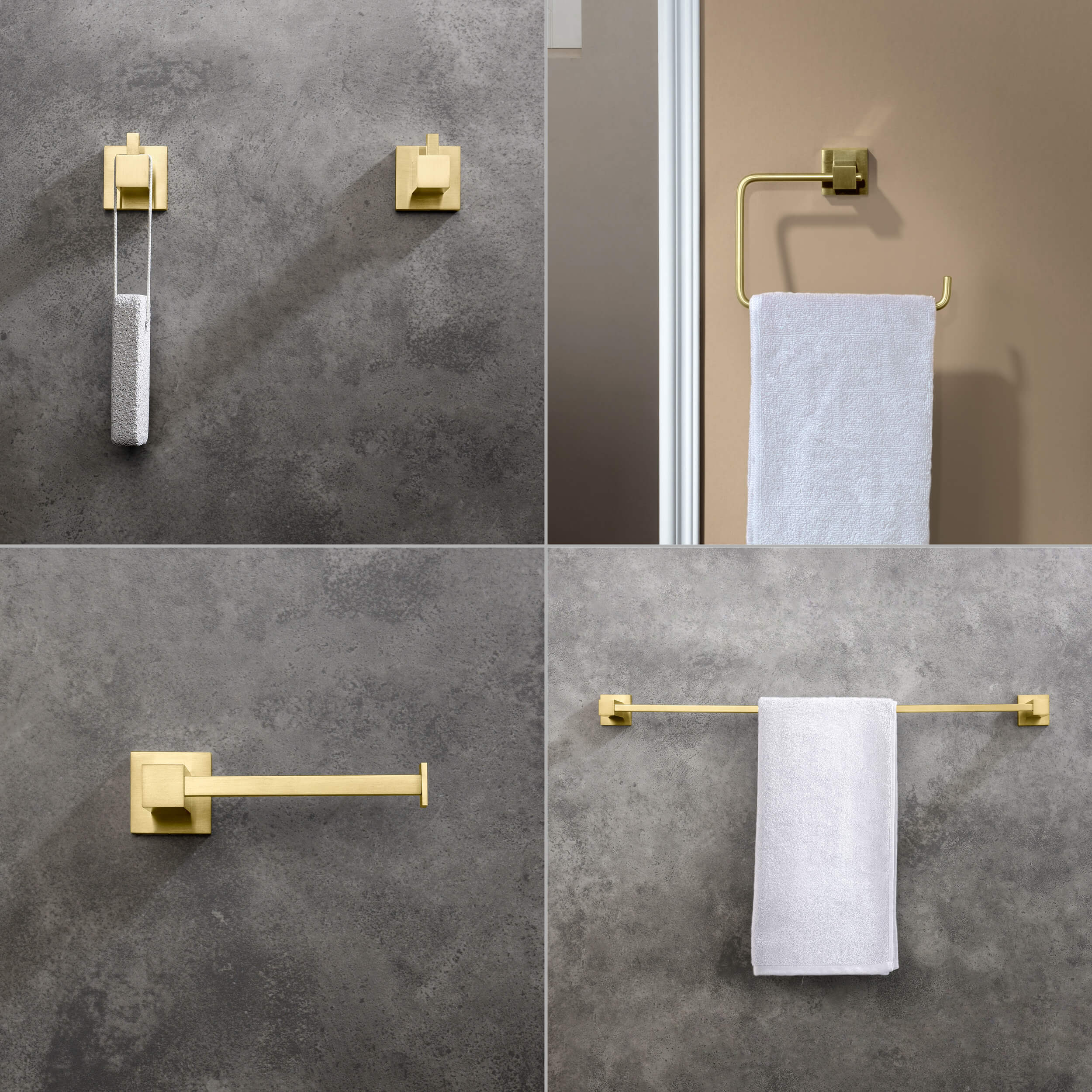 Cube 5-Piece Bathroom Hardware Set - C-KBA15-5-1
