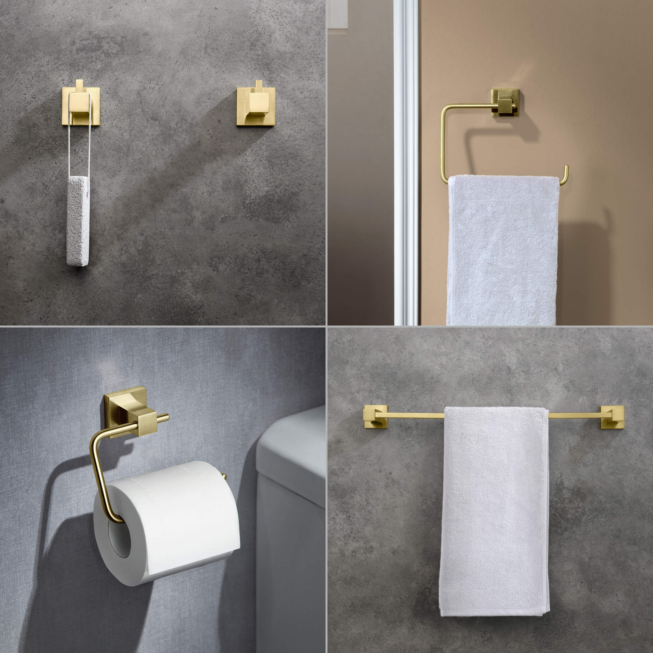 Cube 5-Piece Bathroom Hardware Set - C-KBA15-5-4