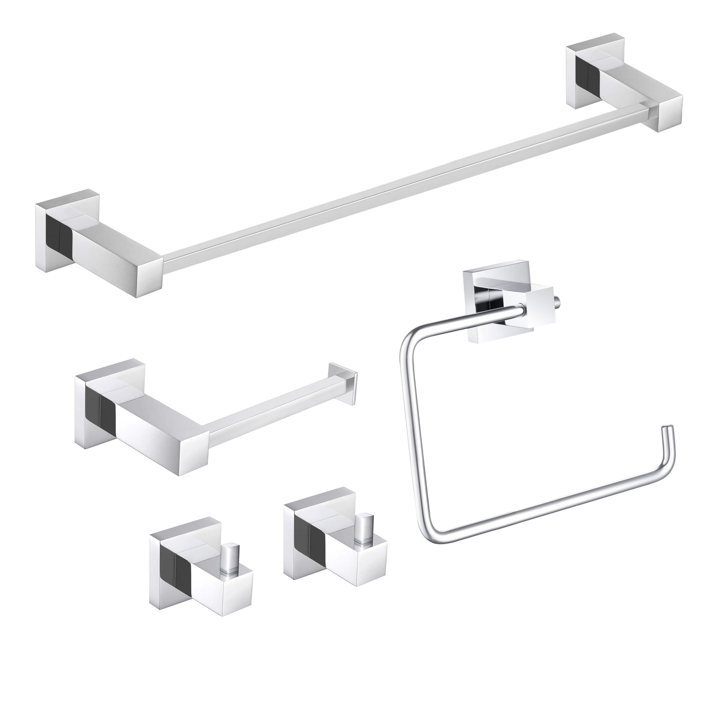 Cube 5-Piece Bathroom Hardware Set - C-KBA15-5-3