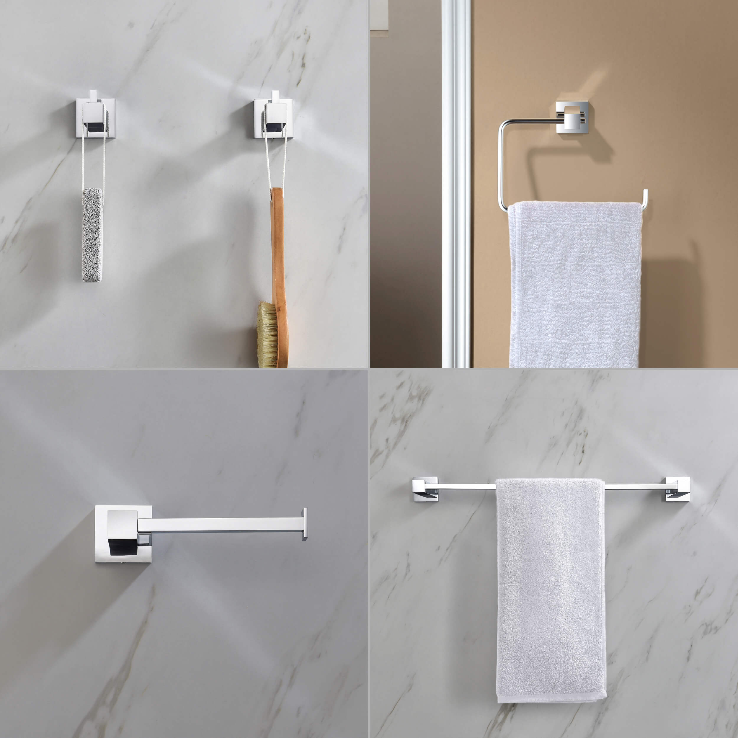 Cube 5-Piece Bathroom Hardware Set - C-KBA15-5-3