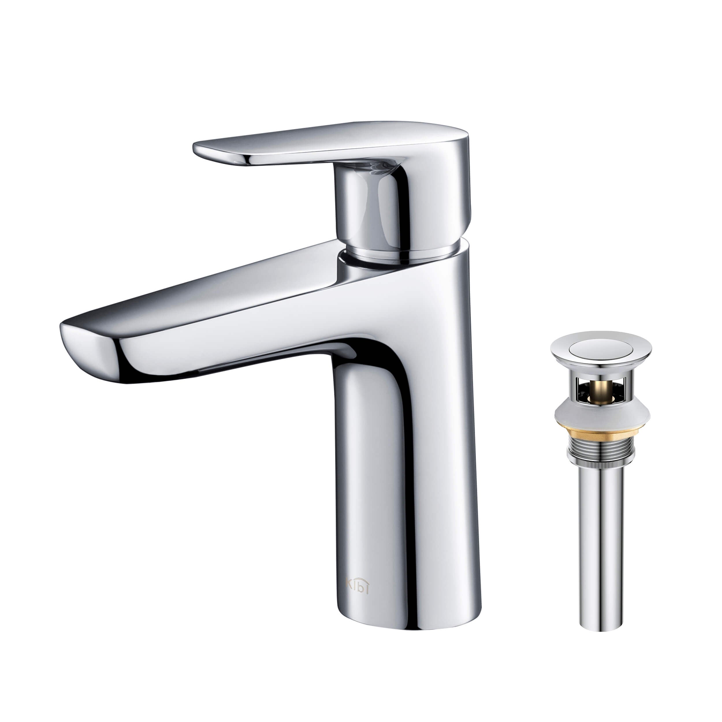 Harmony Single Handle Bathroom Vanity Sink Faucet with Pop Up Drain C-KBF1011-KPW100
