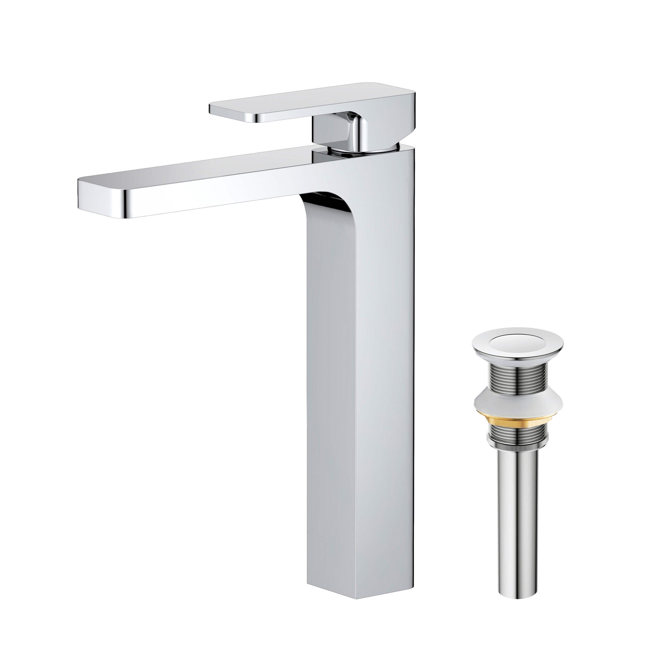 Blaze-T Single Handle Bathroom Vessel Sink Faucet with Pop Up Drain C-KBF1018-KPW101