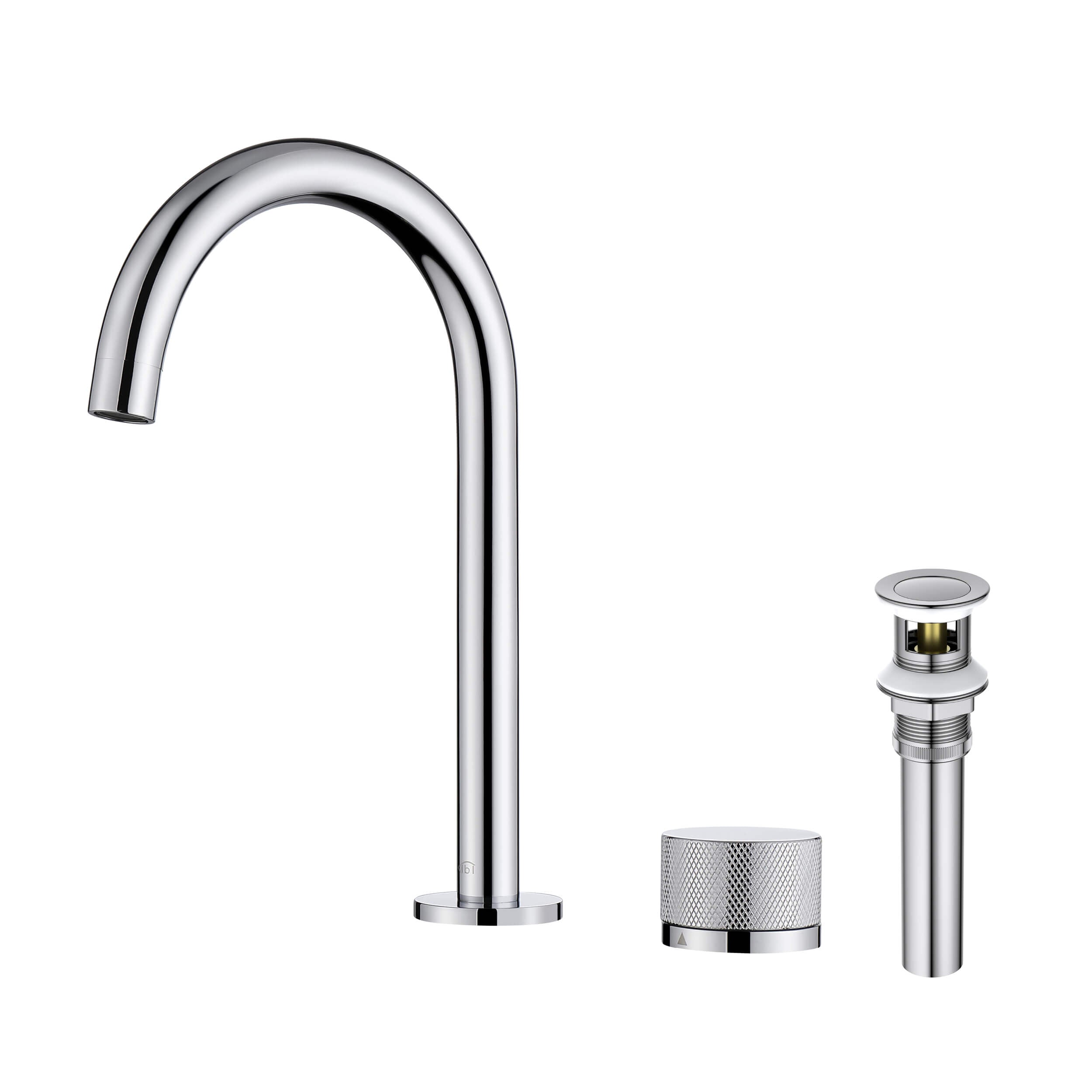 Circular X One Handle Two Holes Bathroom Vanity Sink Faucet with Drain Assembly - C-KBF1027