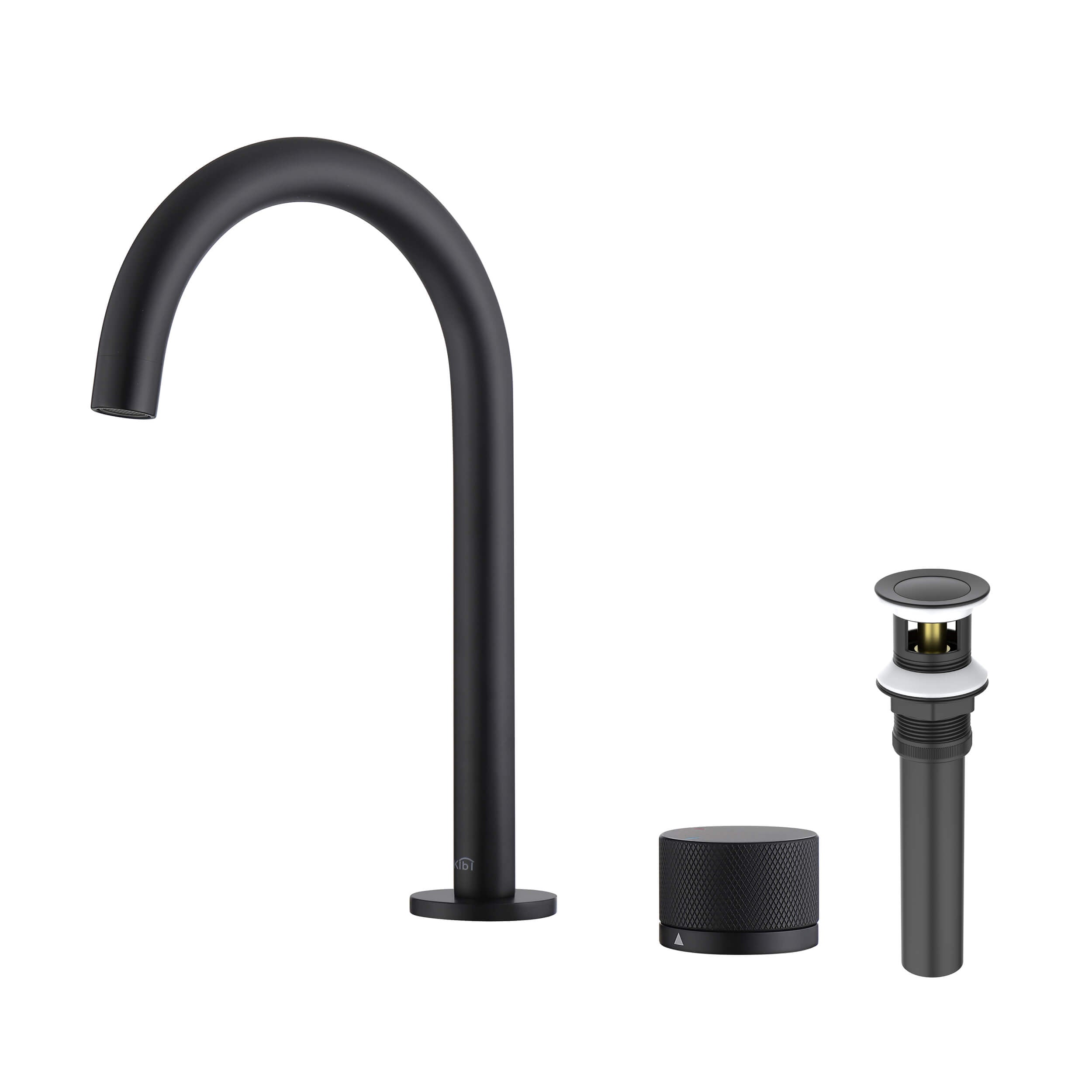 Circular X One Handle Two Holes Bathroom Vanity Sink Faucet with Drain Assembly - C-KBF1027