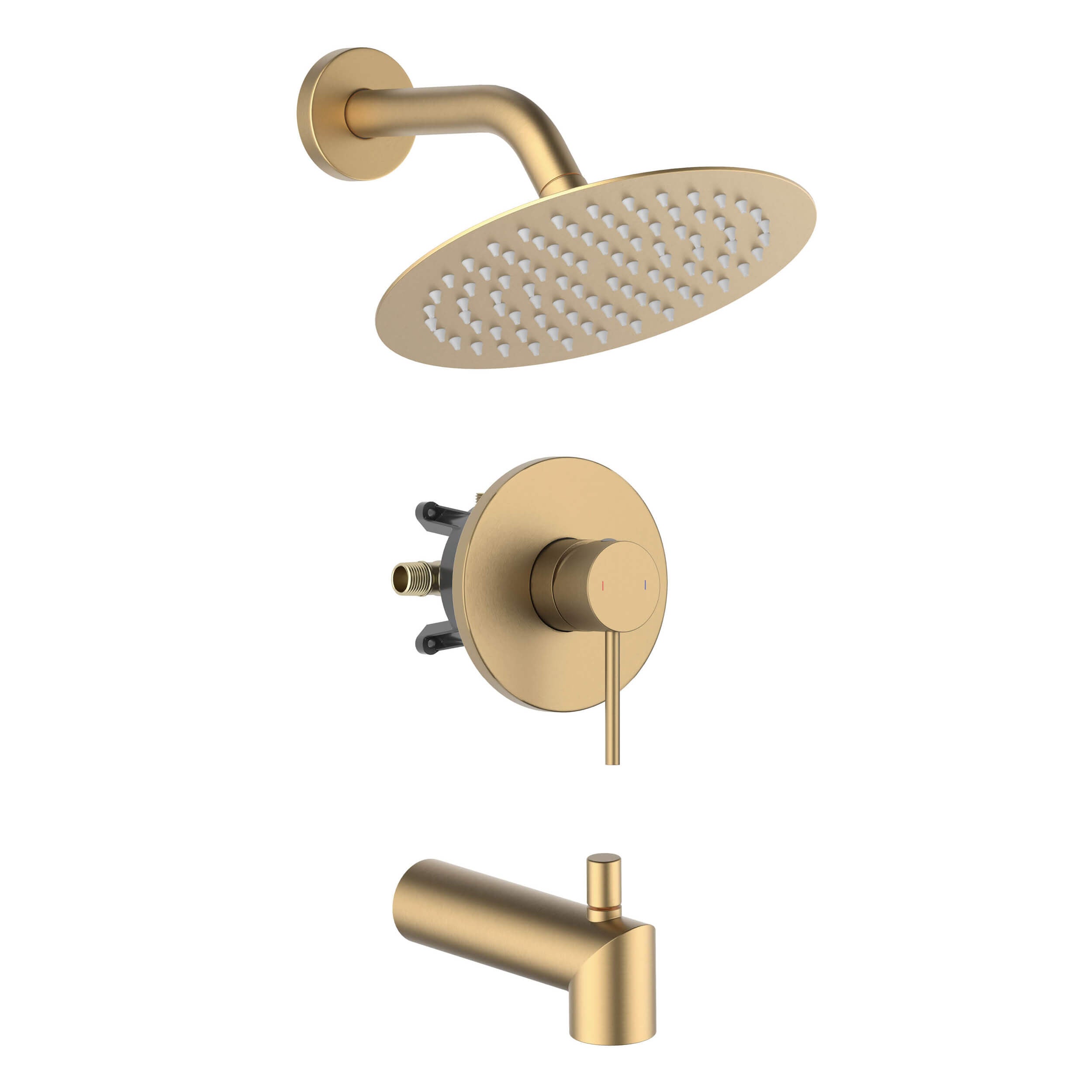 Circular Single Function Pressure Balanced Complete Shower Faucet Set with Tub Spout - KSF4016