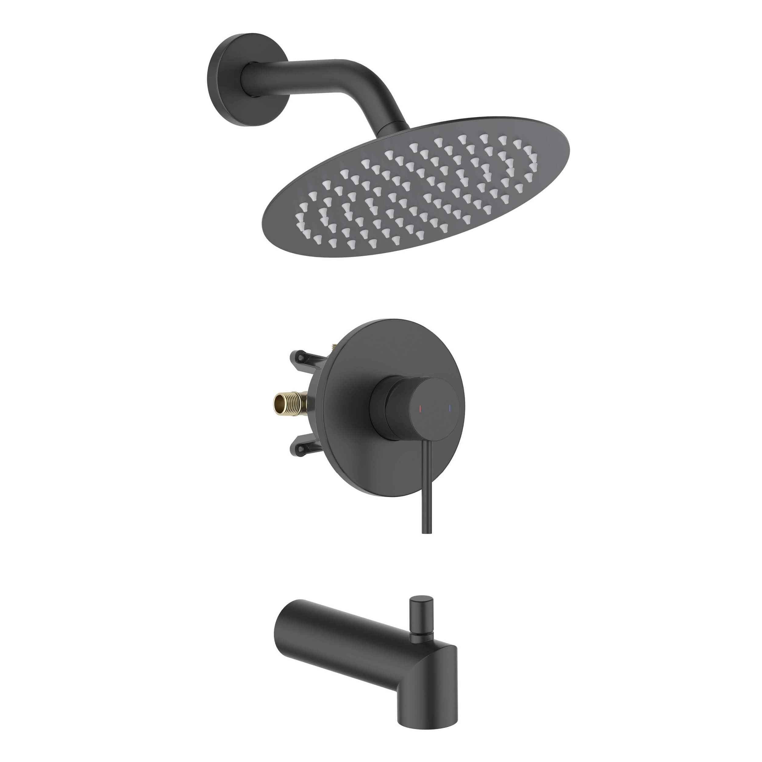 Circular Single Function Pressure Balanced Complete Shower Faucet Set with Tub Spout - KSF4016