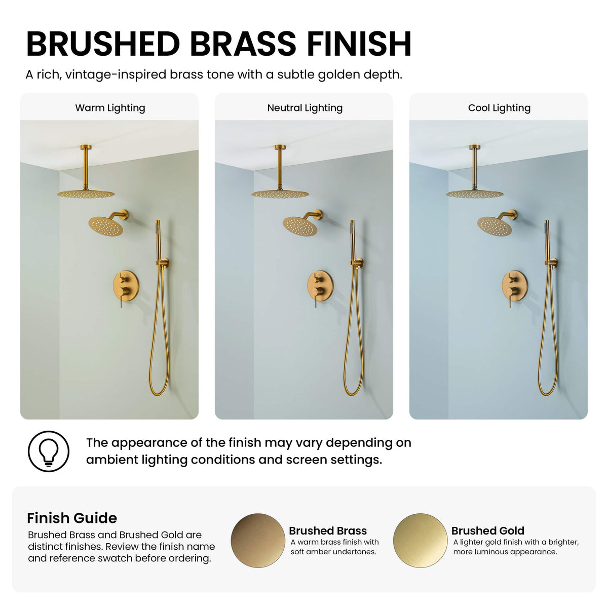 Circular 3-Function Pressure Balanced Complete Shower Faucet Set with Wall Mount, Ceiling Mount, and Handheld Shower Heads - KSF4021