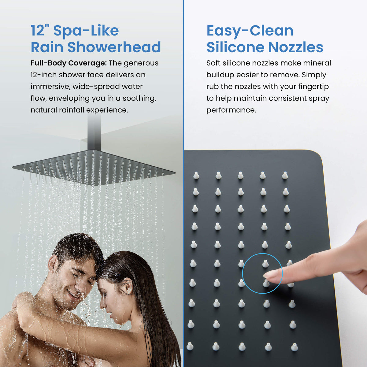 Cube 3-Function Pressure Balanced Complete Shower Faucet Set with Wall Mount, Ceiling Mount, and Handheld Shower Heads - KSF4022