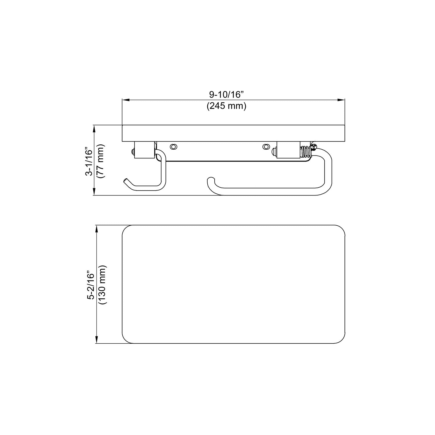 Bathroom Brusheded Nickel Hardware Accessory Wall Mounted Tissue Holder with Shelf KBA1207