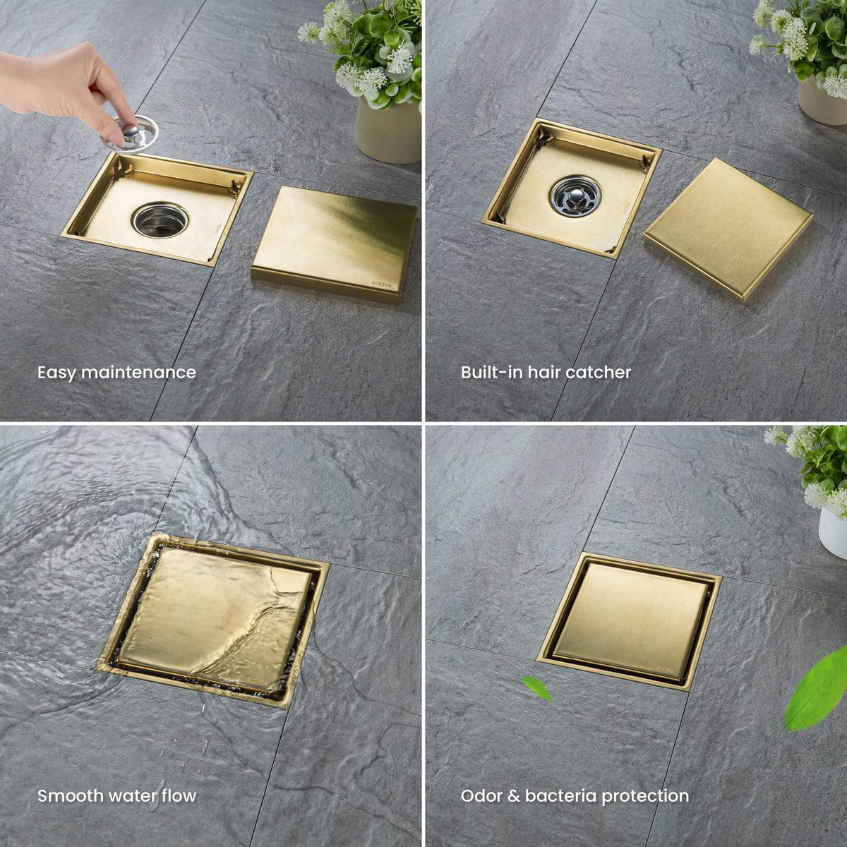 6 inch Square Reversible Tile-In Shower Drain - KFD0601