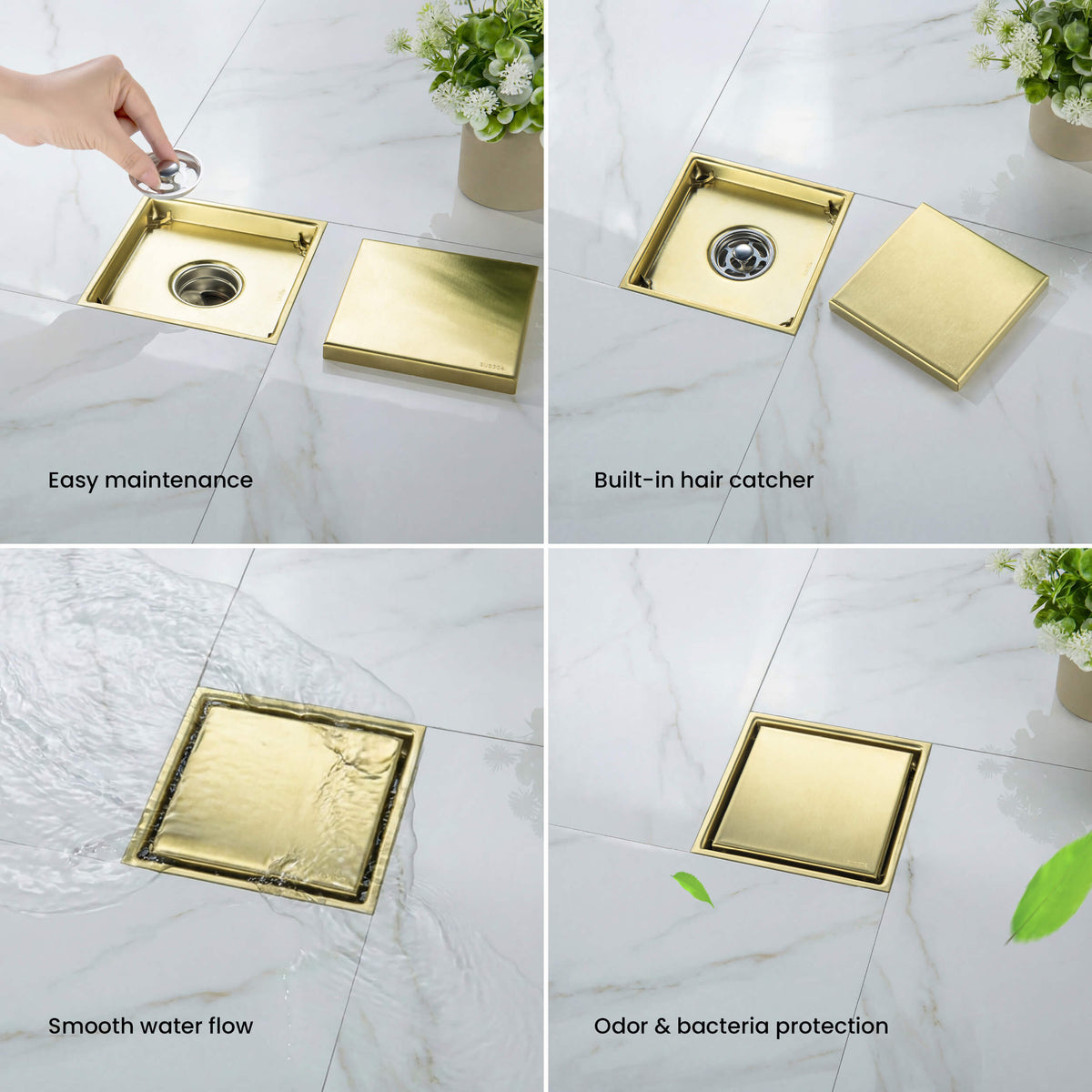 6 inch Square Reversible Tile-In Shower Drain - KFD0601