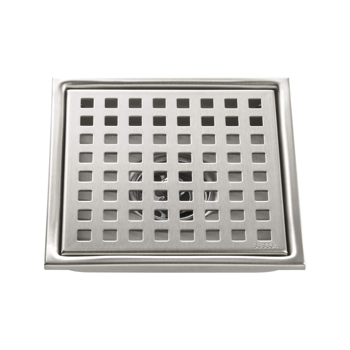 6 inch Square Shower Drain with Square Grid Grate - KFD0602