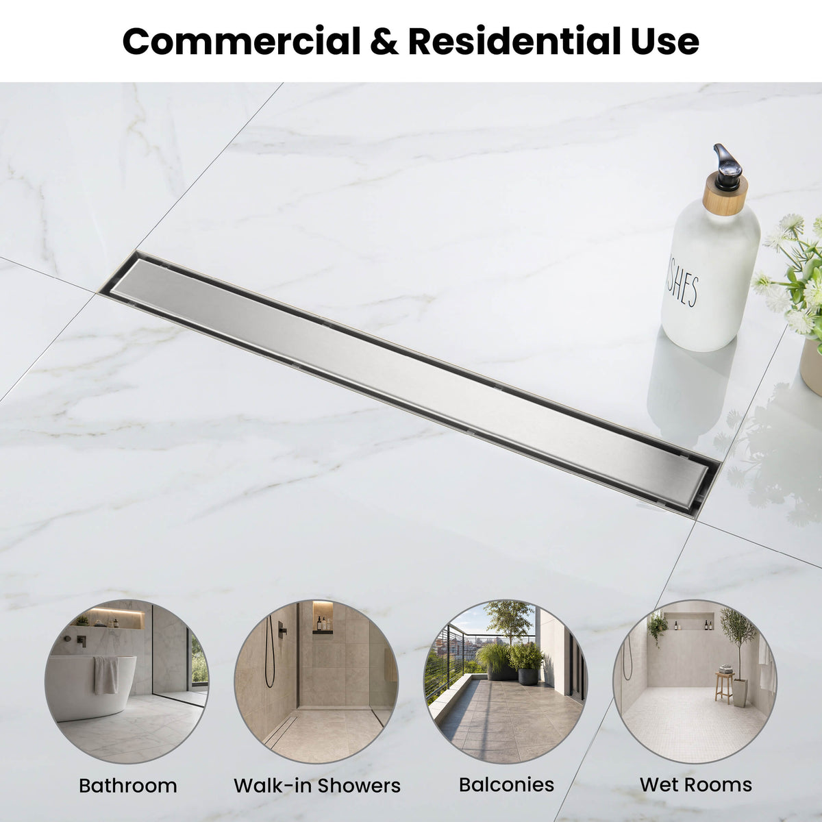 24 inch Tile-in Linear Shower Drain - KFD2401