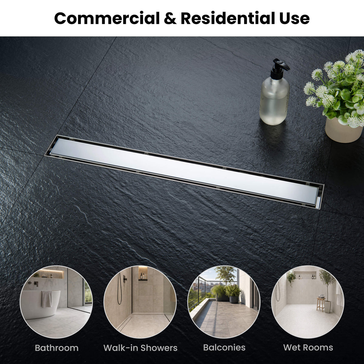 24 inch Tile-in Linear Shower Drain - KFD2401