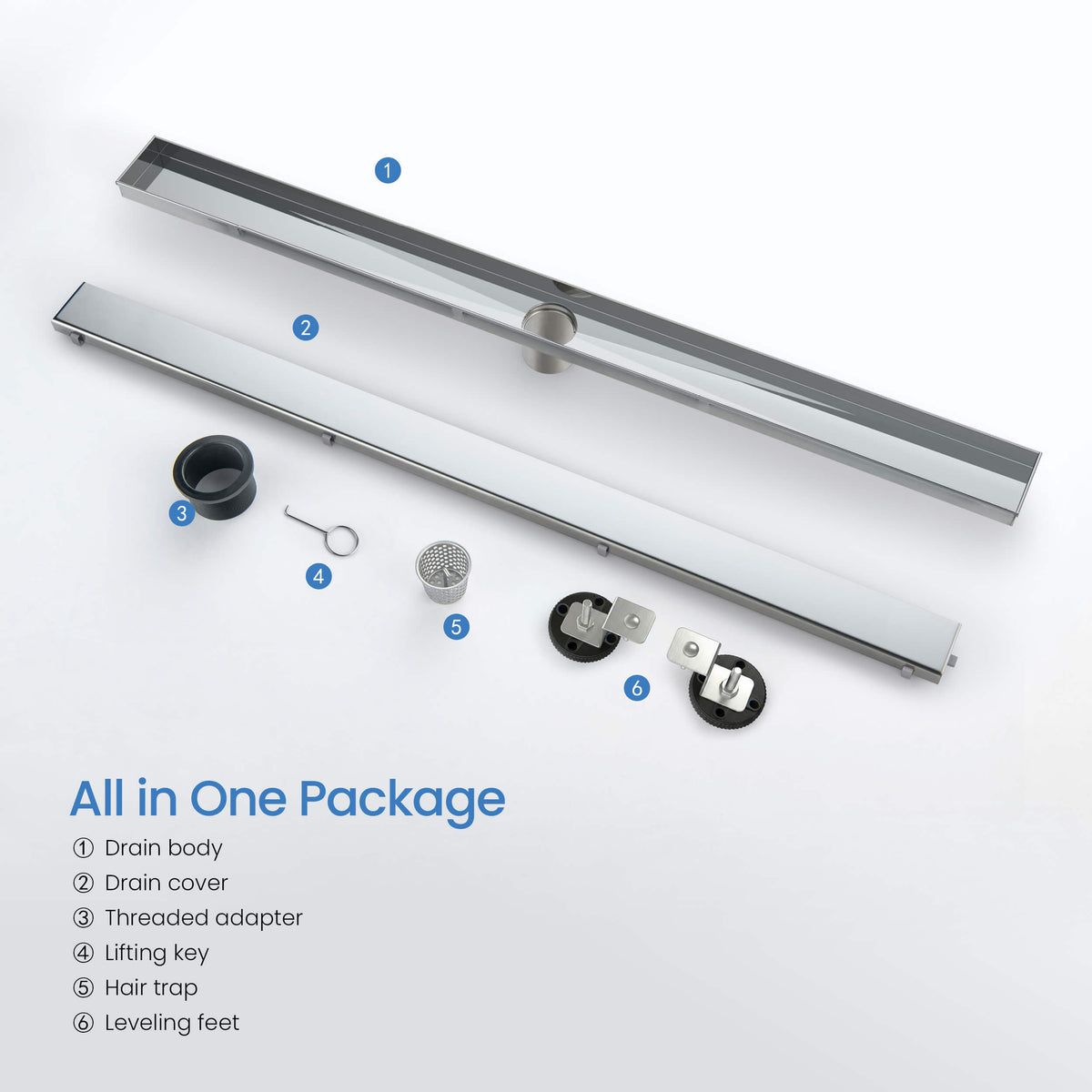 36 inch Tile-in Linear Shower Drain - KFD3601