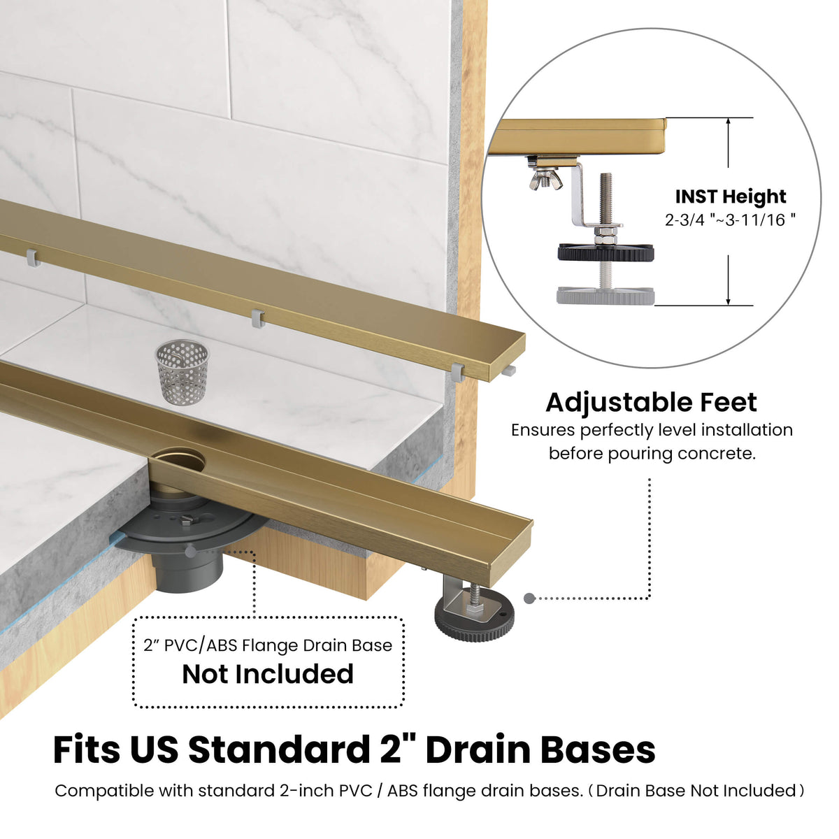 48 inch Tile-in Linear Shower Drain - KFD4801