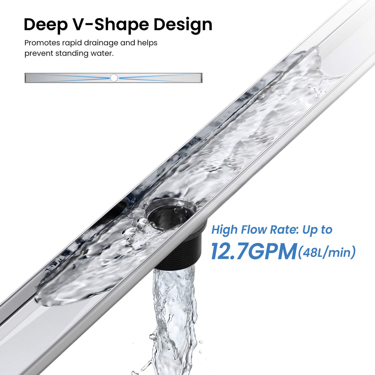 48 inch Tile-in Linear Shower Drain - KFD4801