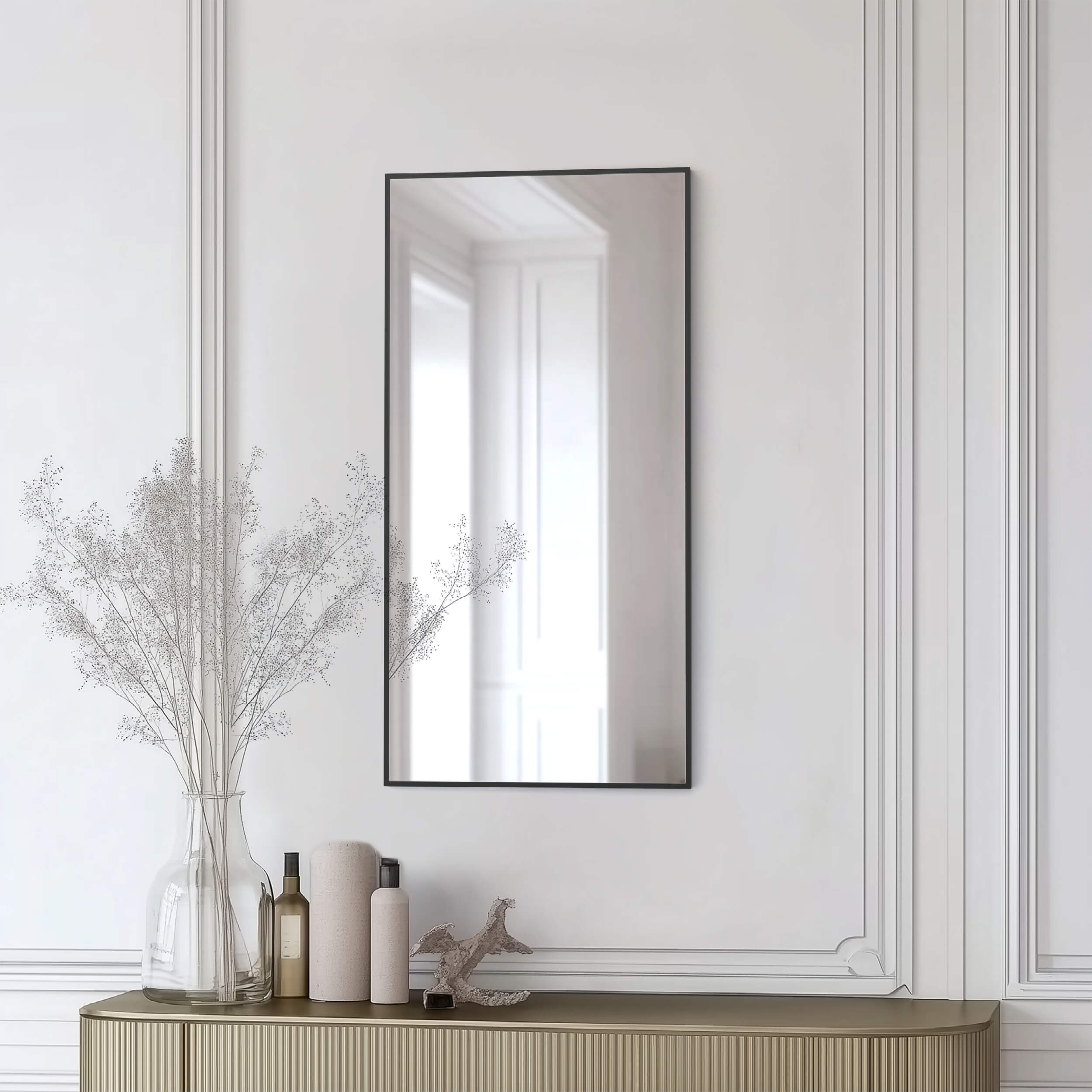 18" x 36" Shatterproof Wall Mount Metal Frame Mirror - FM1-1836