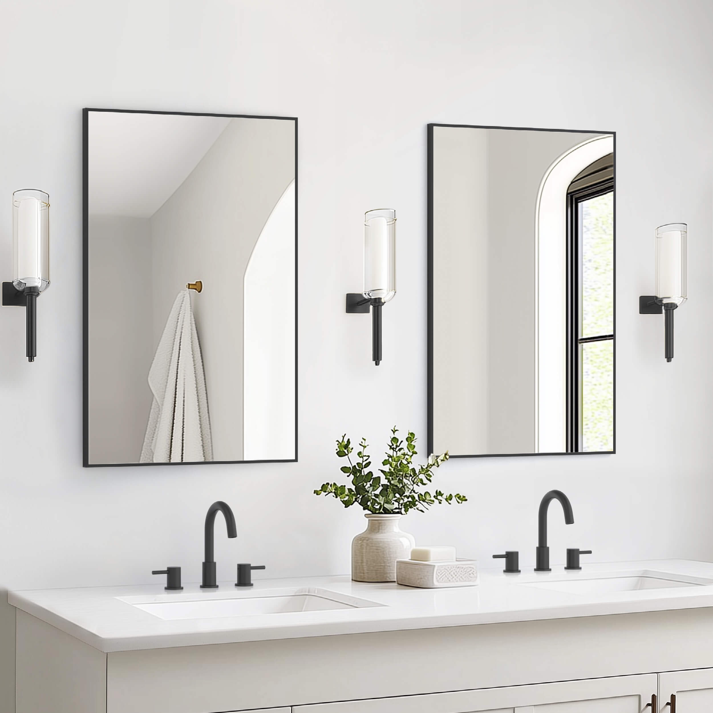 24" x 36" Shatterproof Wall Mount Metal Frame Mirror - FM1-2436