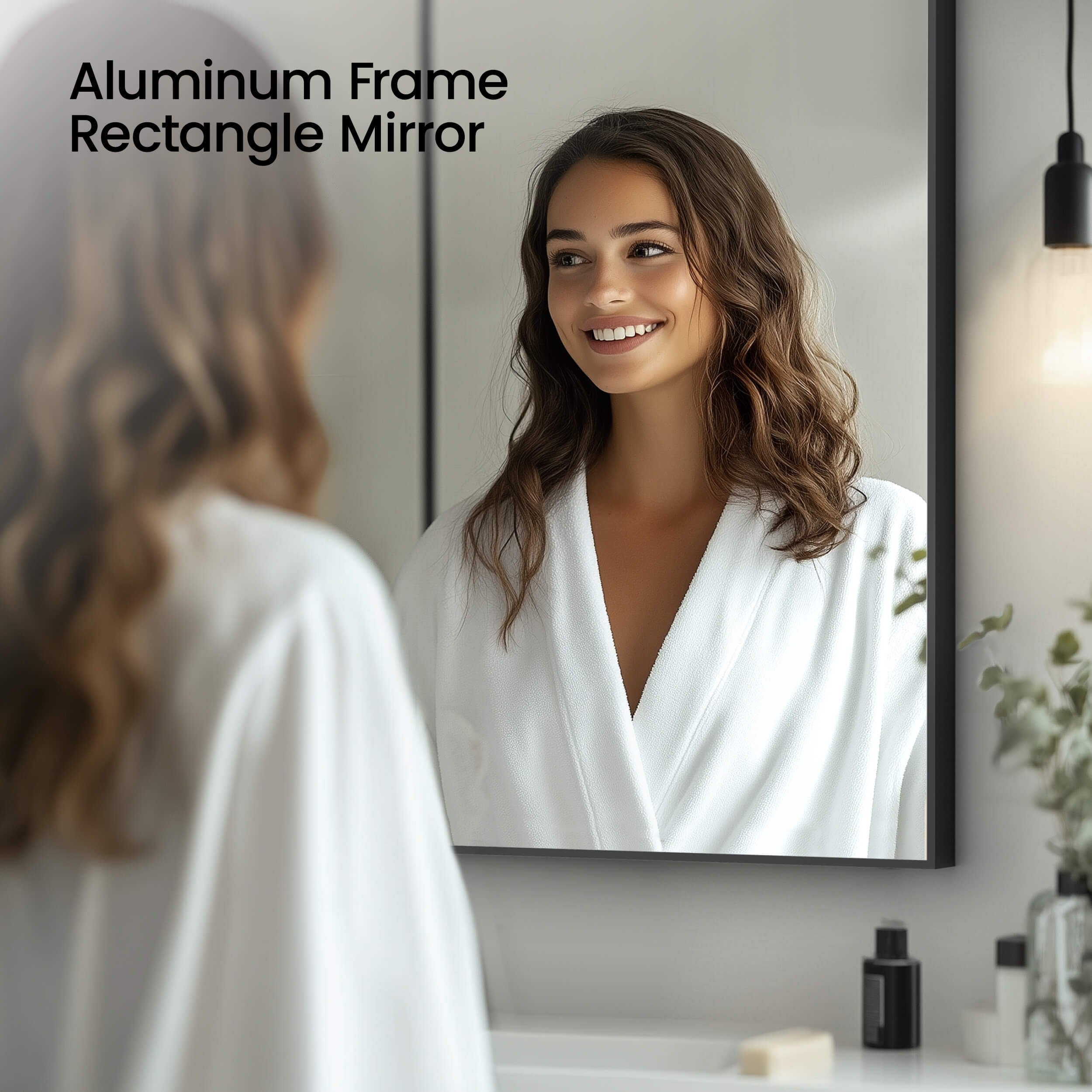 30" x 36" Shatterproof Wall Mount Metal Frame Mirror - FM1-3036