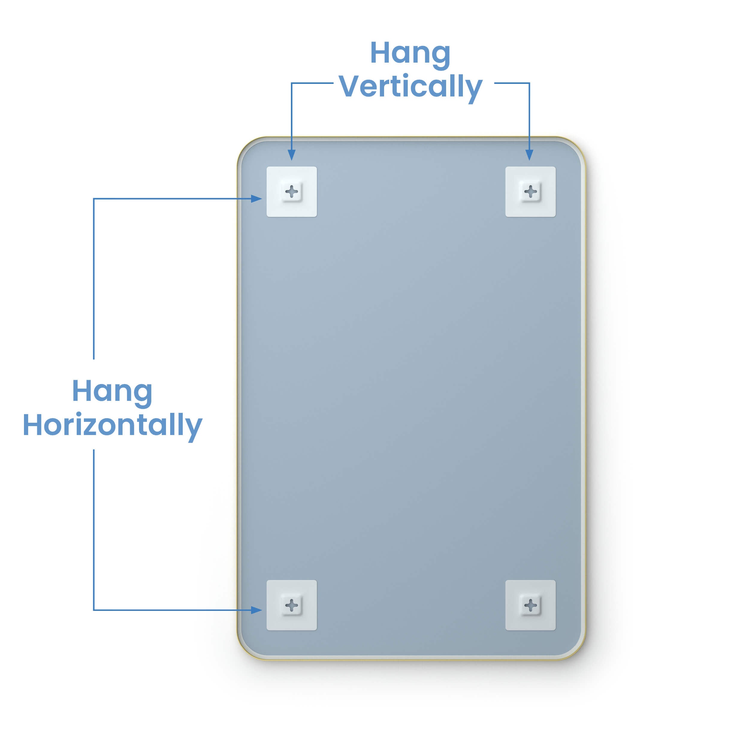 24" x 36" Shatterproof Wall Mount Metal Frame Mirror - FM2-2436