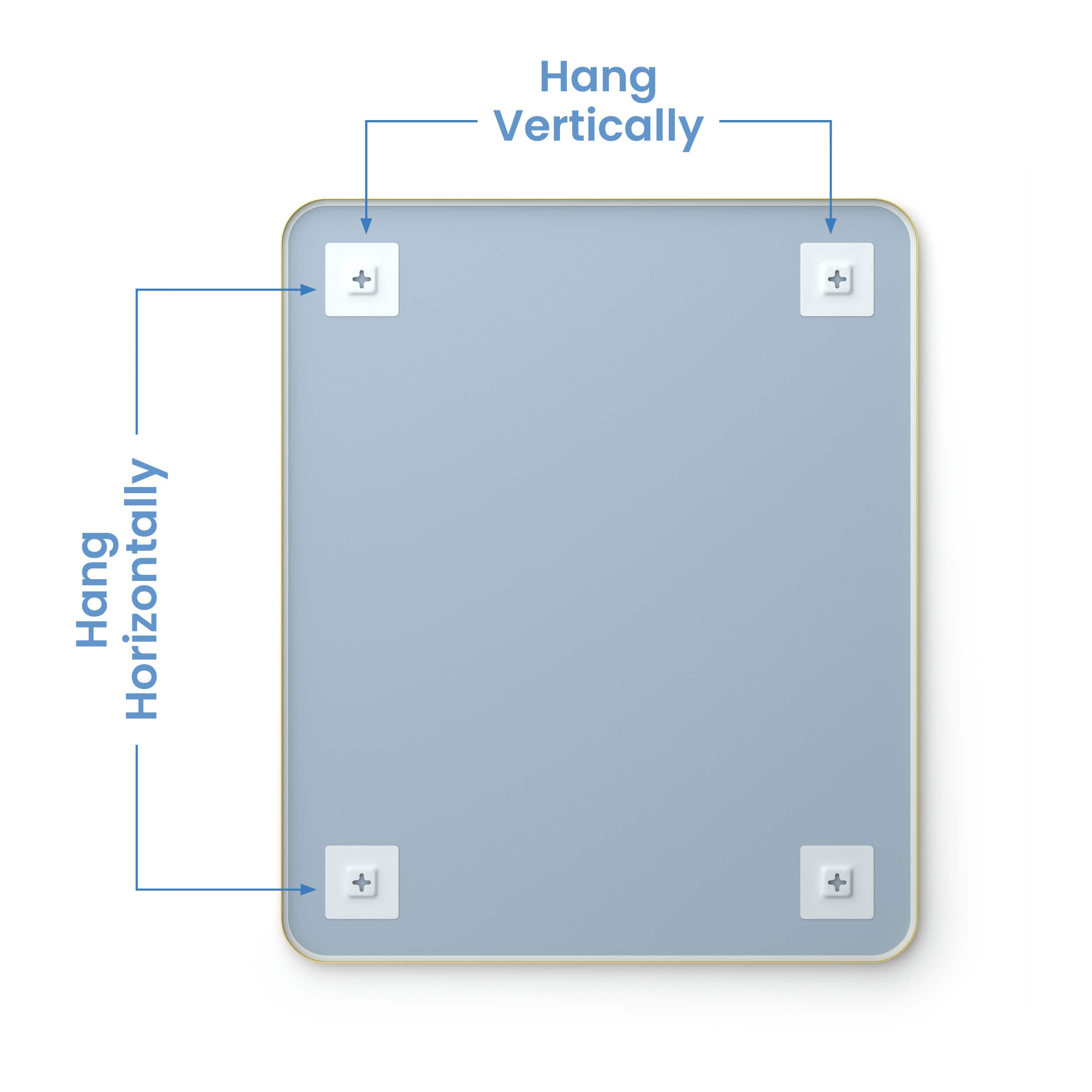 30" x 36" Shatterproof Wall Mount Metal Frame Mirror - FM2-3036