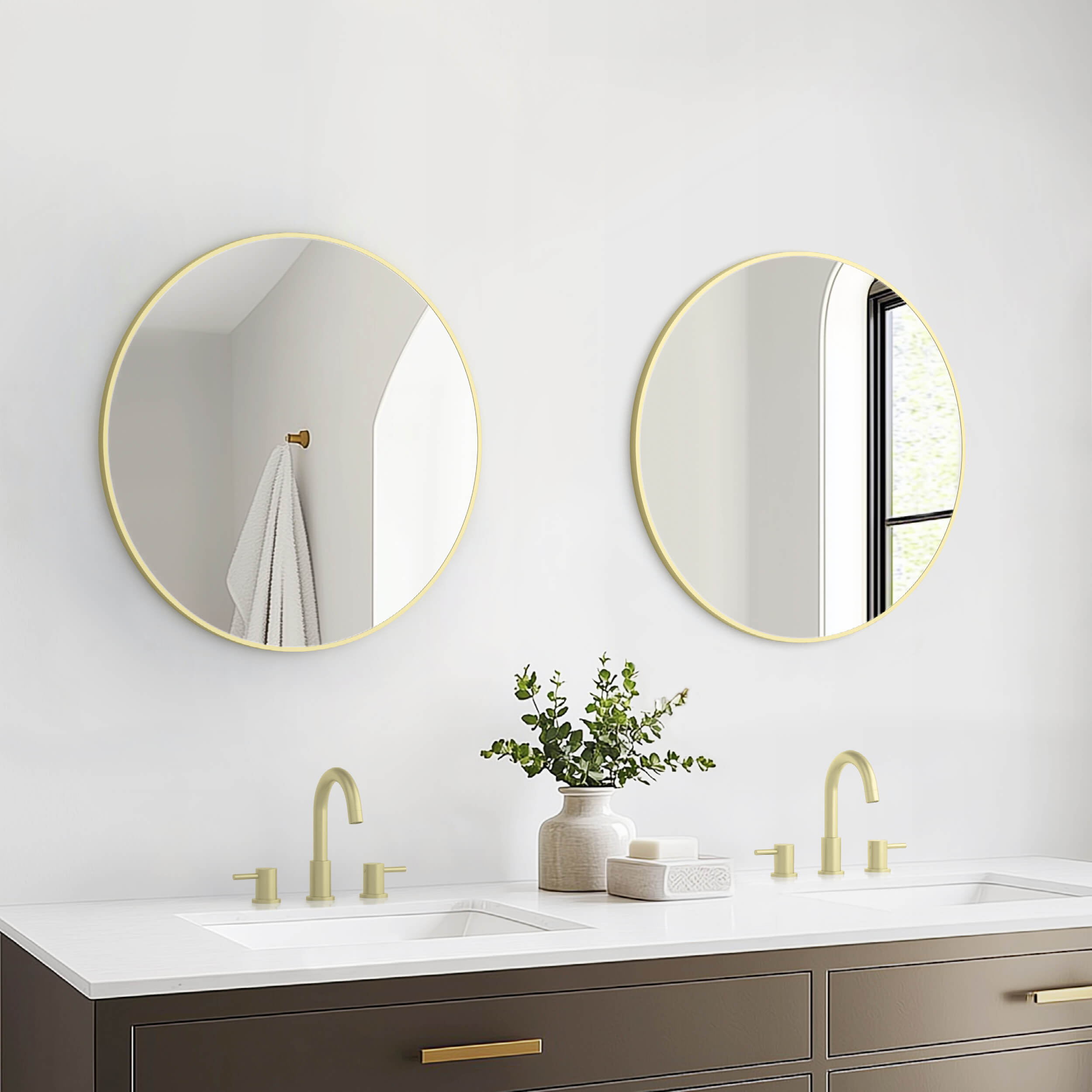 28" Shatterproof Wall Mount Metal Frame Mirror - FM3-R28