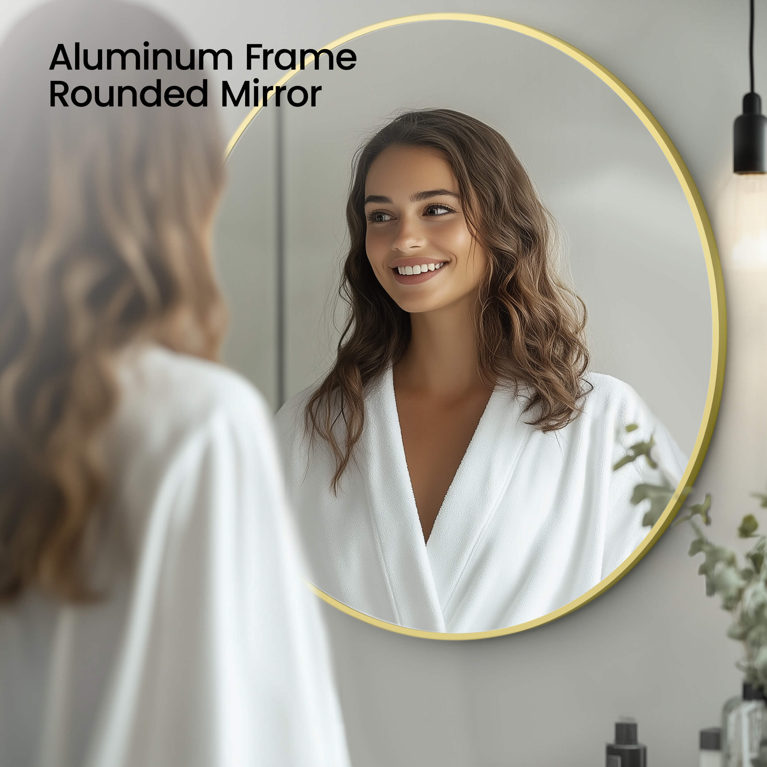 28" Shatterproof Wall Mount Metal Frame Mirror - FM3-R28