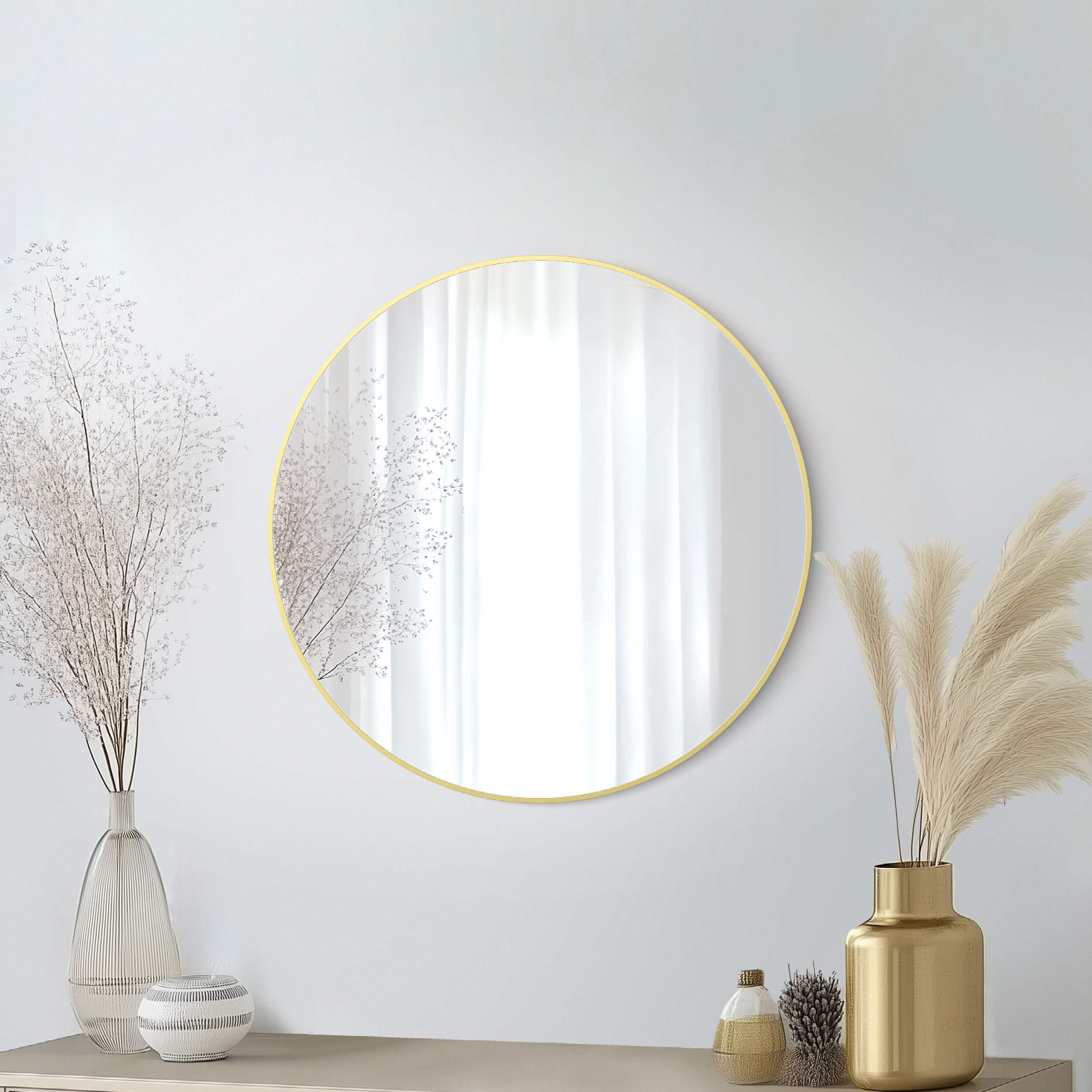32" Shatterproof Wall Mount Metal Frame Mirror - FM3-R32