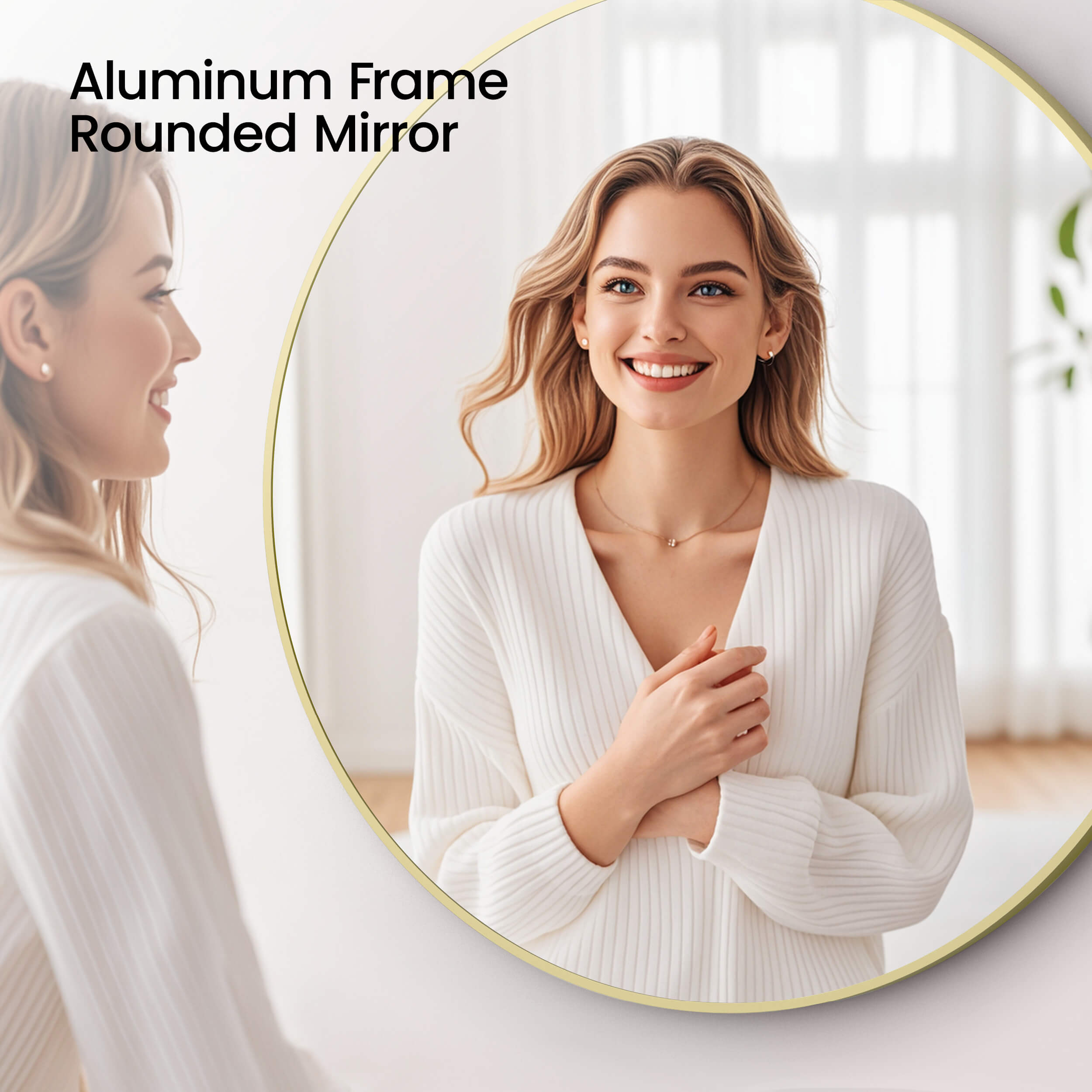 32" Shatterproof Wall Mount Metal Frame Mirror - FM3-R32