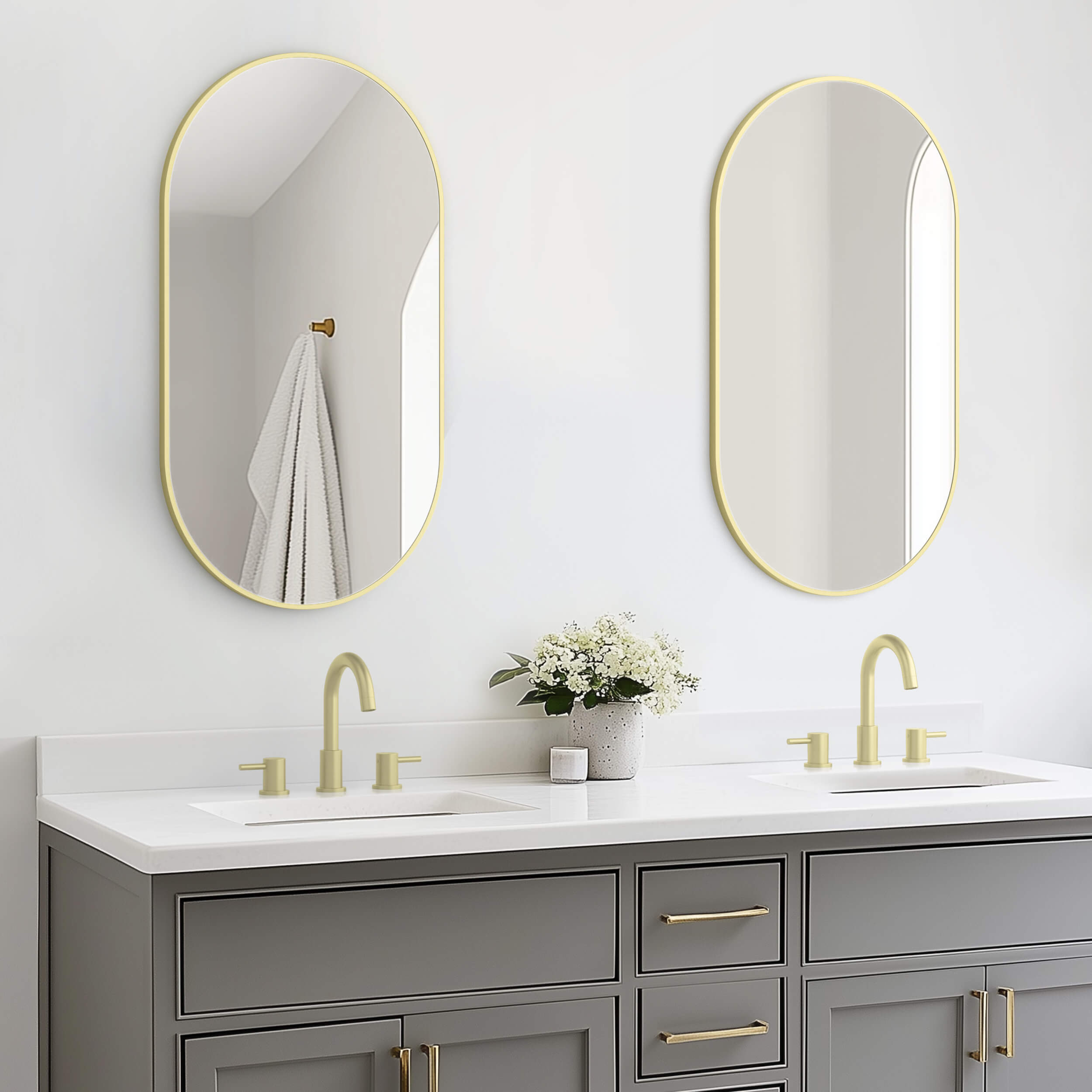 20" x 36" Shatterproof Wall Mount Metal Frame Mirror - FM4-2036
