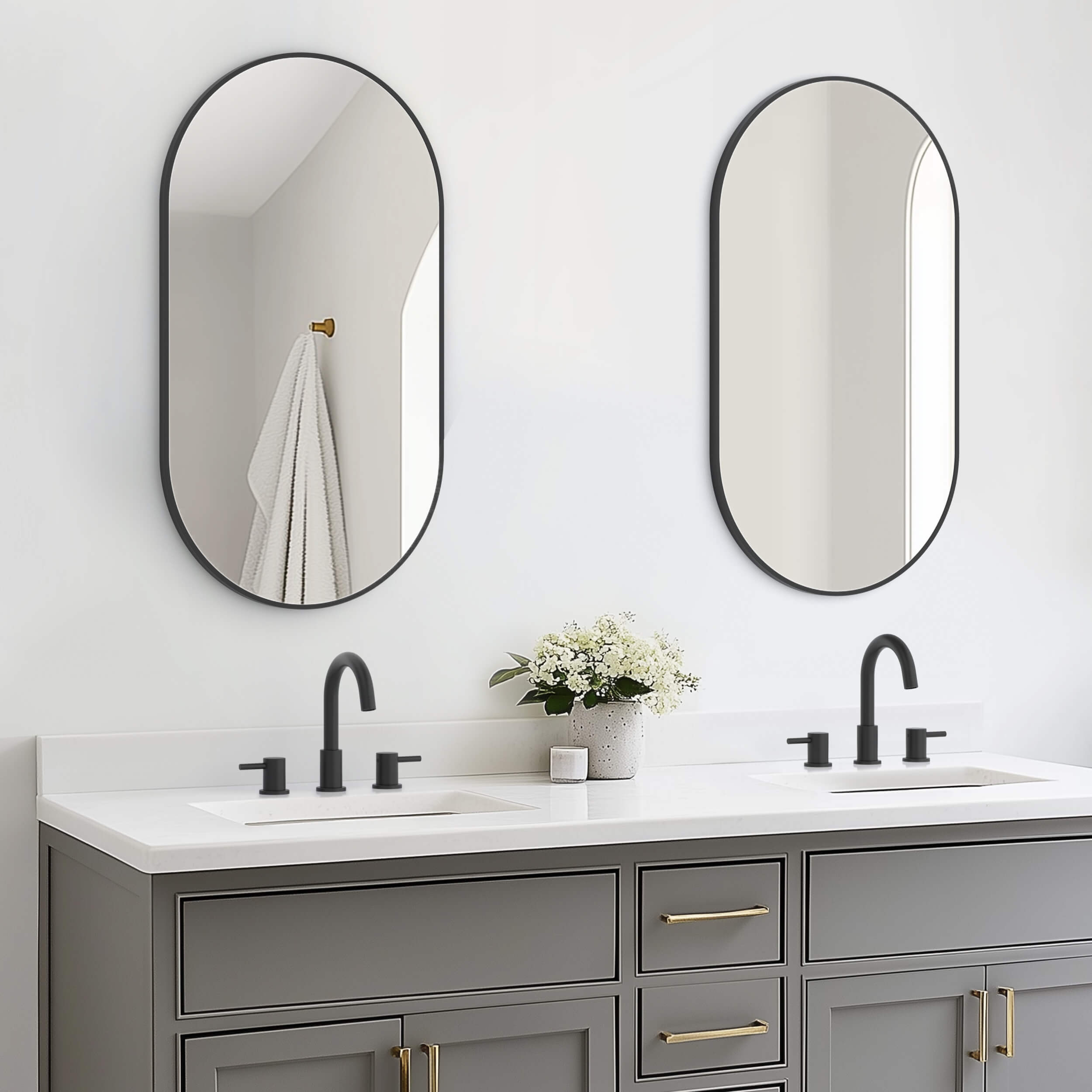 20" x 36" Shatterproof Wall Mount Metal Frame Mirror - FM4-2036
