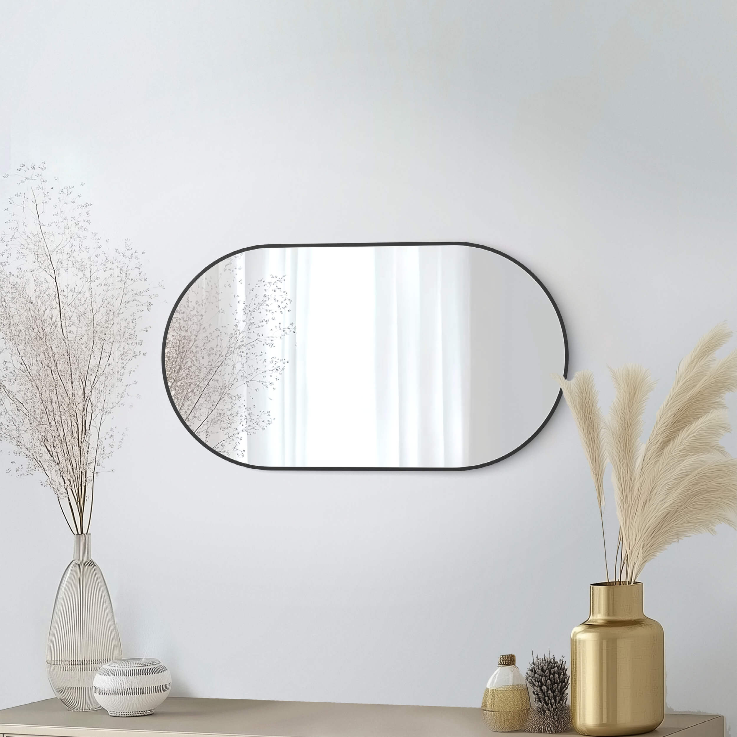 20" x 36" Shatterproof Wall Mount Metal Frame Mirror - FM4-2036