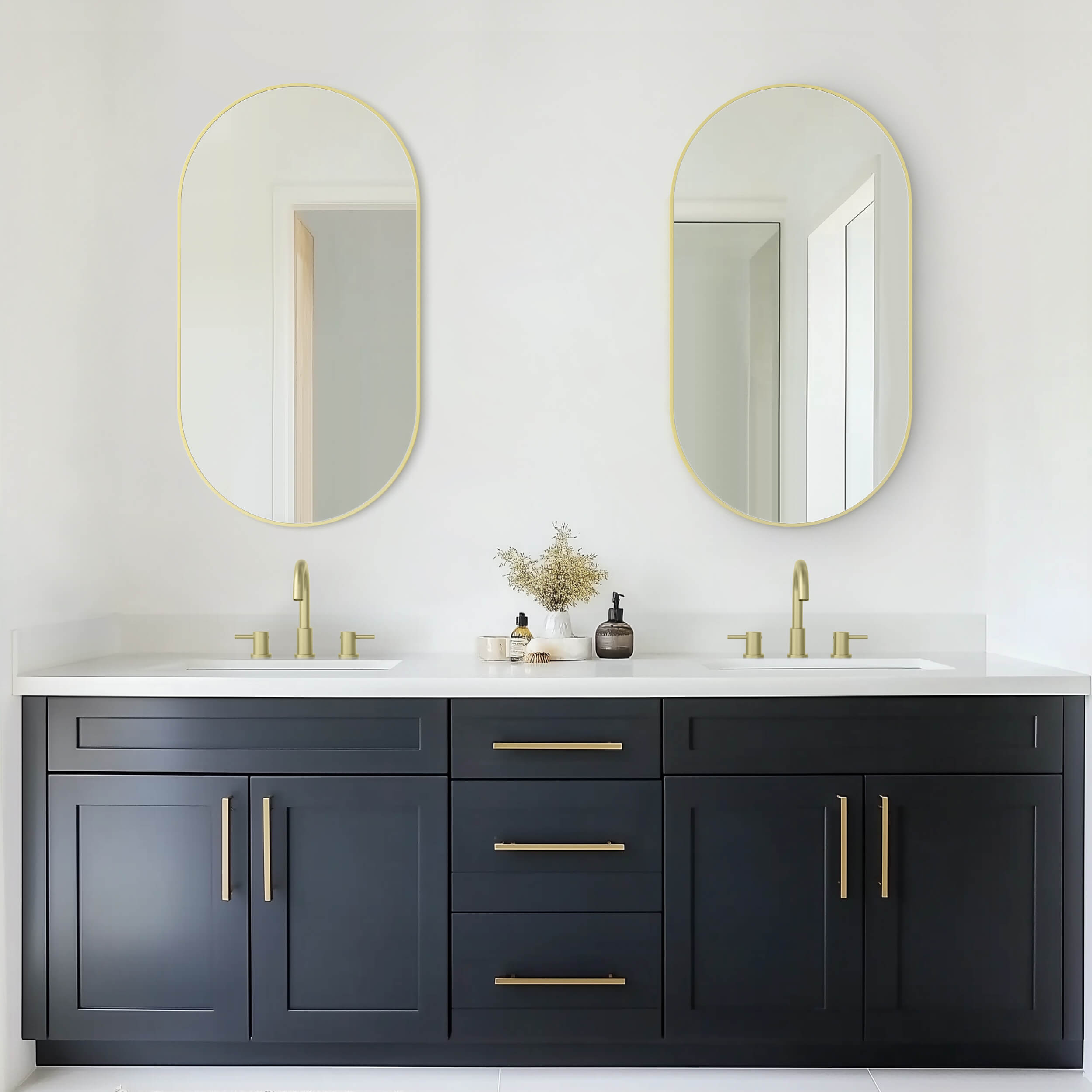 24" x 44" Shatterproof Wall Mount Metal Frame Mirror - FM4-2444